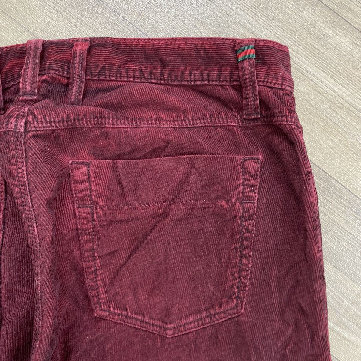 Gucci 1990s Gucci by Tom Ford Red Burgundy Corduroy Pants Luxury Size US 32 / EU 48 - 16 Thumbnail