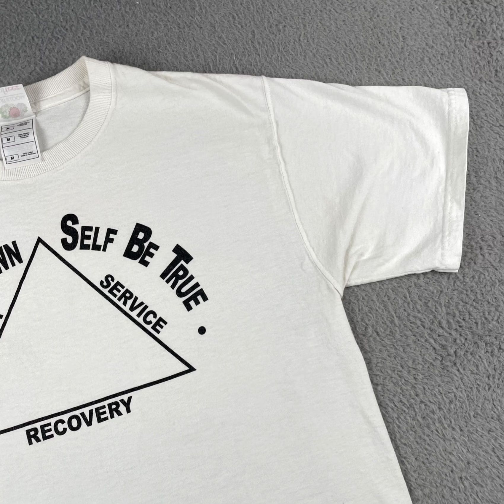 Fruit Of The Loom VINTAGE Fruit of the Loom Shirt Unity Service Recovery Medium To Thine Own Self Be True Mens Size US M / EU 48-50 / 2 - 5 Thumbnail
