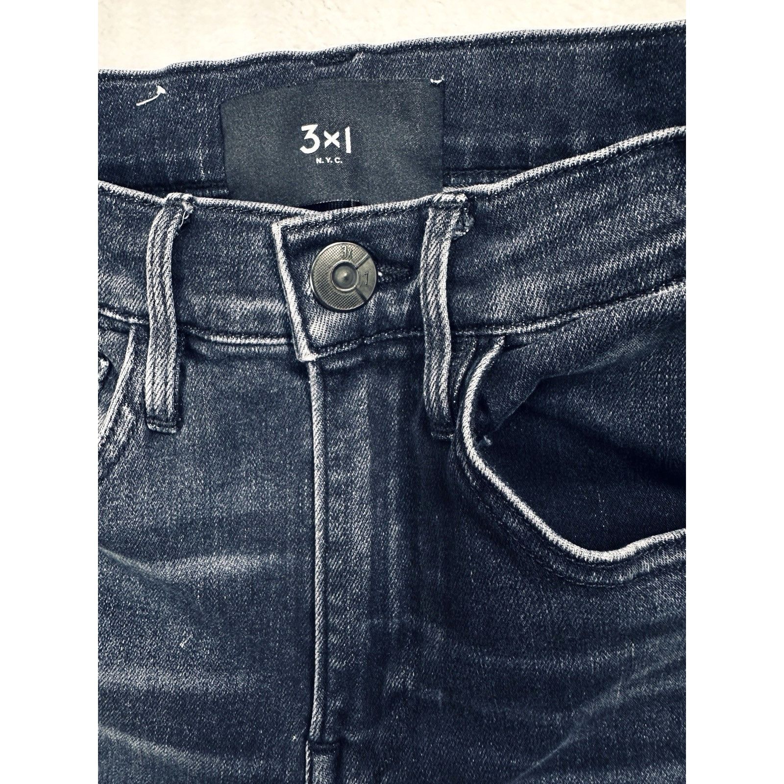 3x1 3x1 NYC Elise Jeans Womens 24 Dark Wash Raw Hem Skinny Premi Size 24" / US 00 / IT 34 - 4 Thumbnail