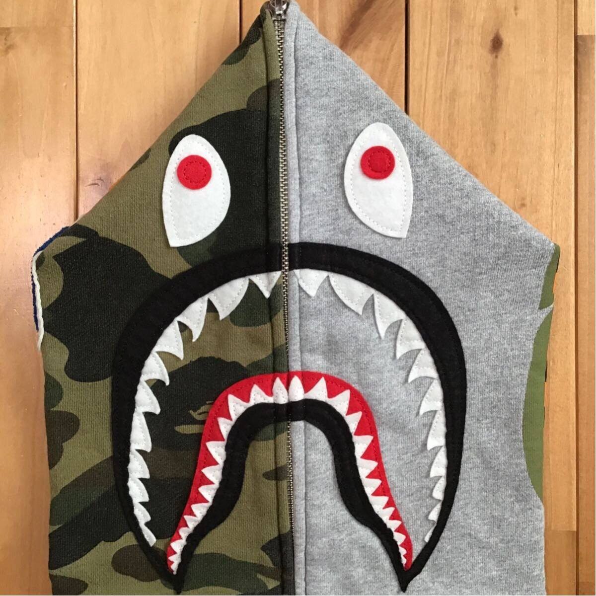 Bape BAPE Shark full zip hoodie 1st camo green a bathing ape Size US M / EU 48-50 / 2 - 3 Thumbnail