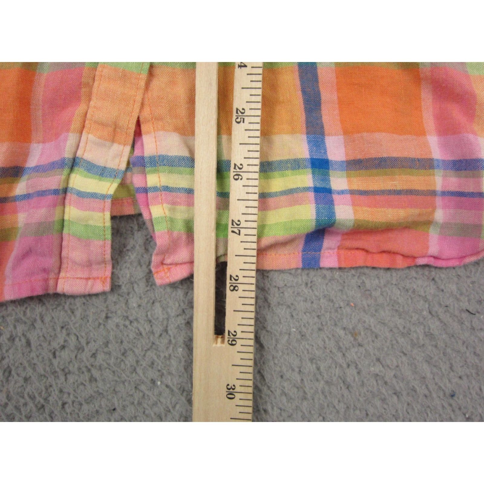 Jones New York Jones New York Shirt Womens L Pink Plaid 100% Linen Casual Classic 90s City Womens Size L / US 10 / IT 46 - 7 Thumbnail