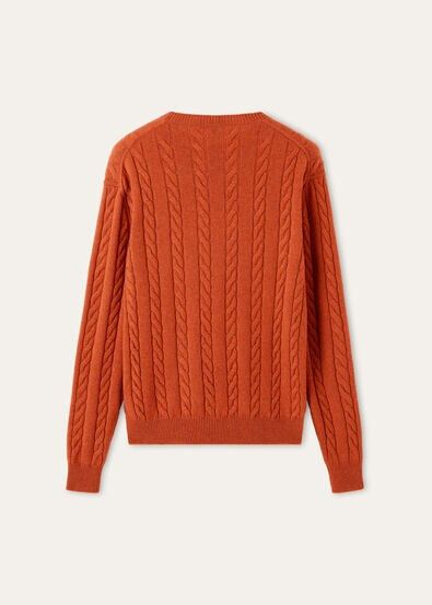 Loro Piana os11x0226 FAQ4517 Cedar Crewneck Sweater in Carrot Cream Size US L / EU 52-54 / 3 - 6 Thumbnail