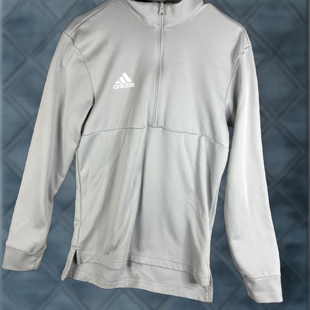 Adidas Adidas Pullover Mens Small Gray Quarter Zip Lightweight Training Top Mock Neck Size US S / EU 44-46 / 1 - 1 Thumbnail