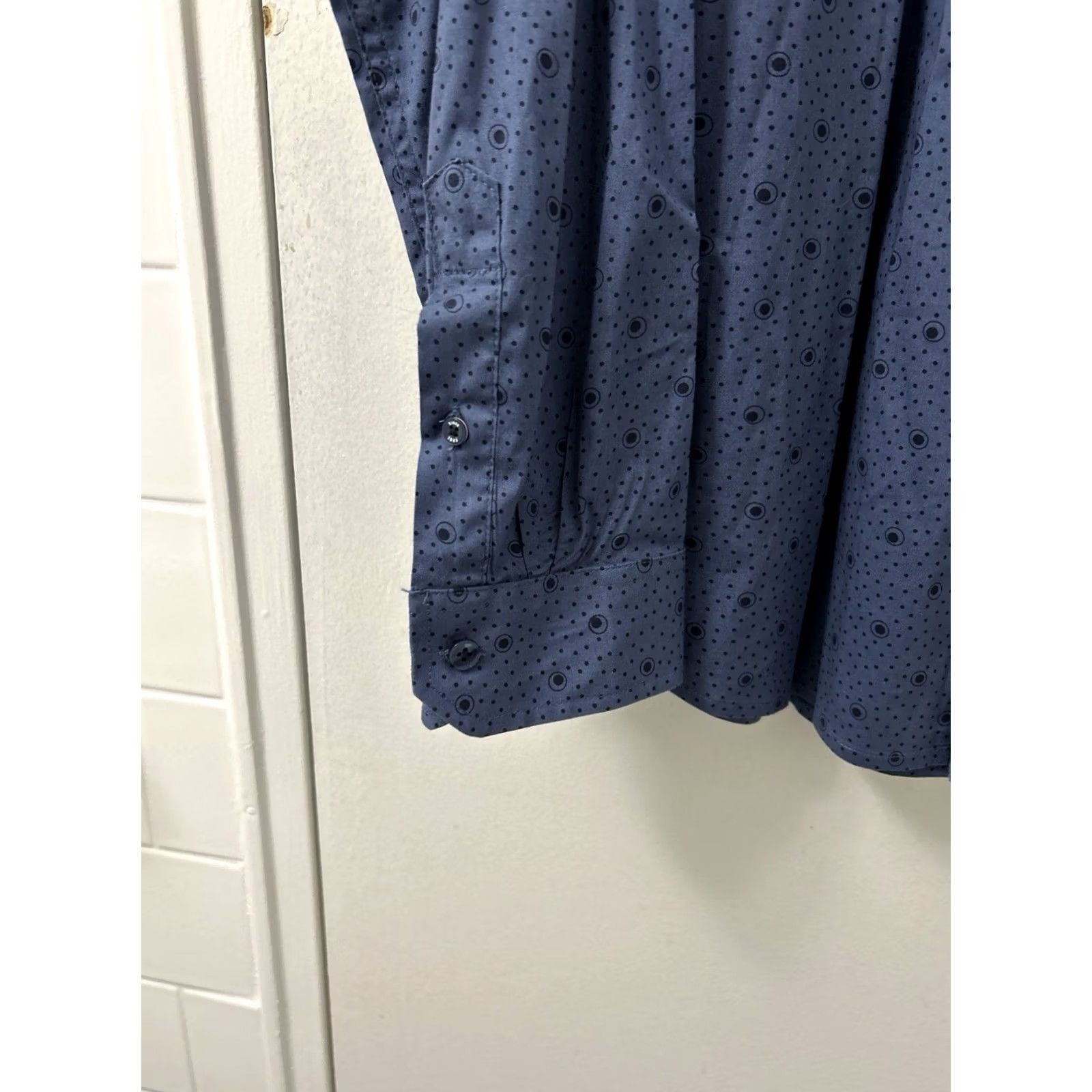 Ben Sherman Ben Sherman Shirt Mens XL Blue Polka Dot Button-Down Pocket Logo Long Sleeve Size US XL / EU 56 / 4 - 7 Thumbnail