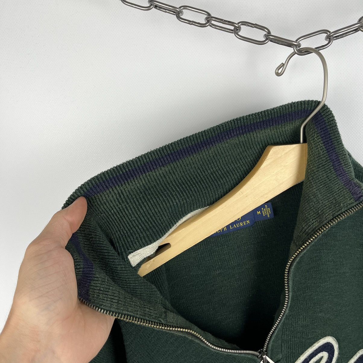 Polo Ralph Lauren Vintage Polo Ralph Lauren big logo 1/4 zip sweater 90’s Size US M / EU 48-50 / 2 - 19 Thumbnail