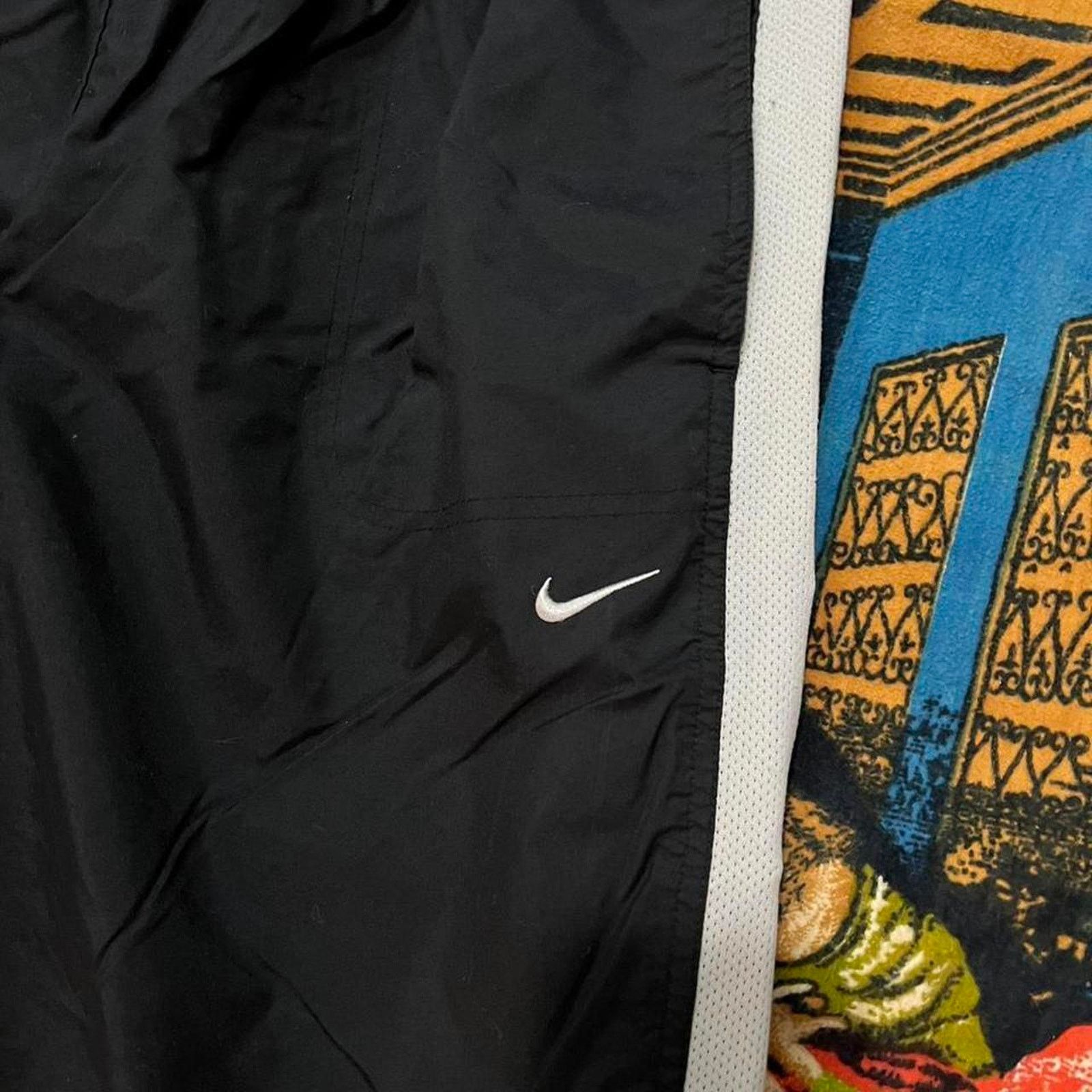 Nike Vintage nike black track pants y2k baggy wide leg skater Size 34 - 3 Thumbnail