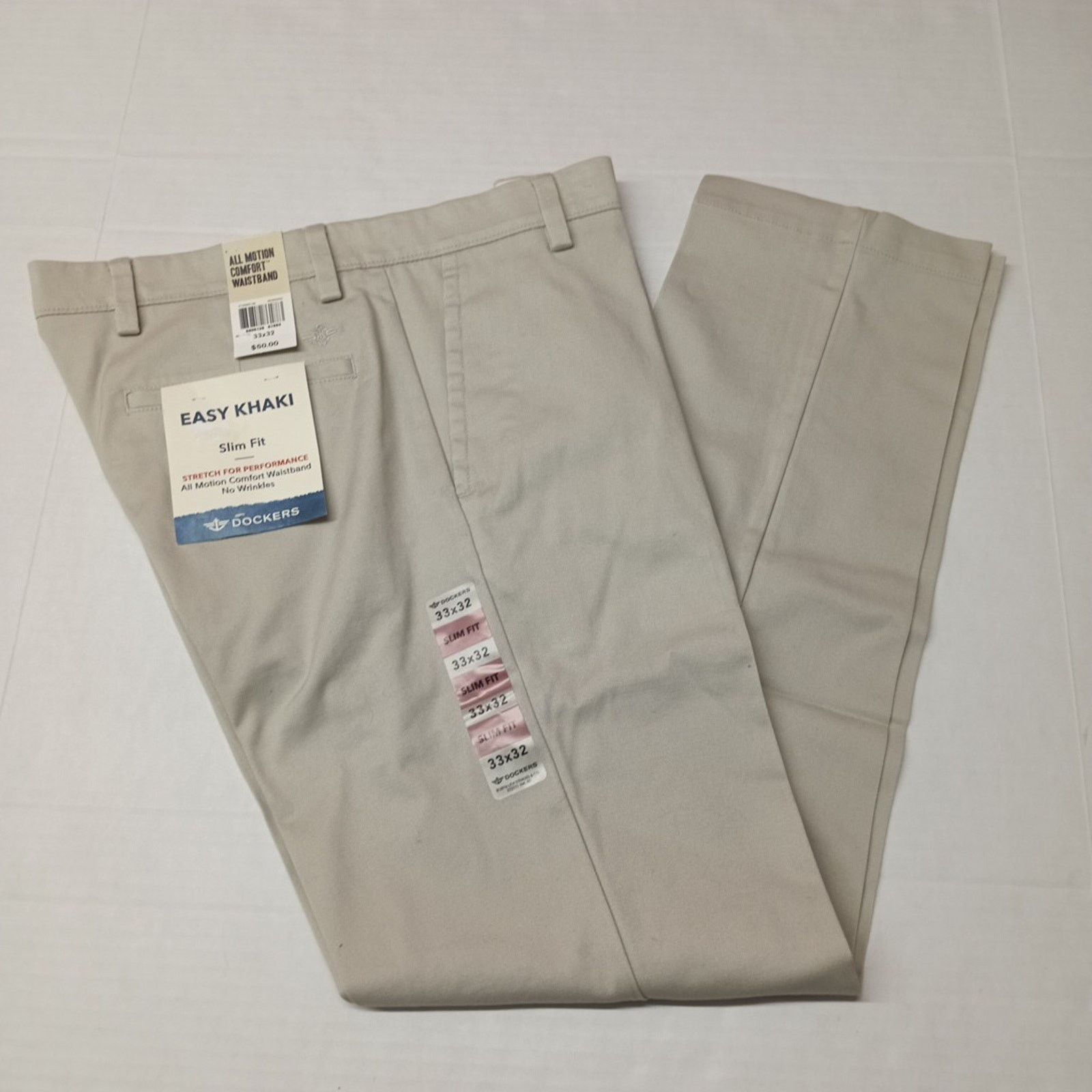 Dockers Dockers Easy Khakis Pants Men's 33x32 Beige Comfort Slim Fit Size US 33 - 1 Thumbnail
