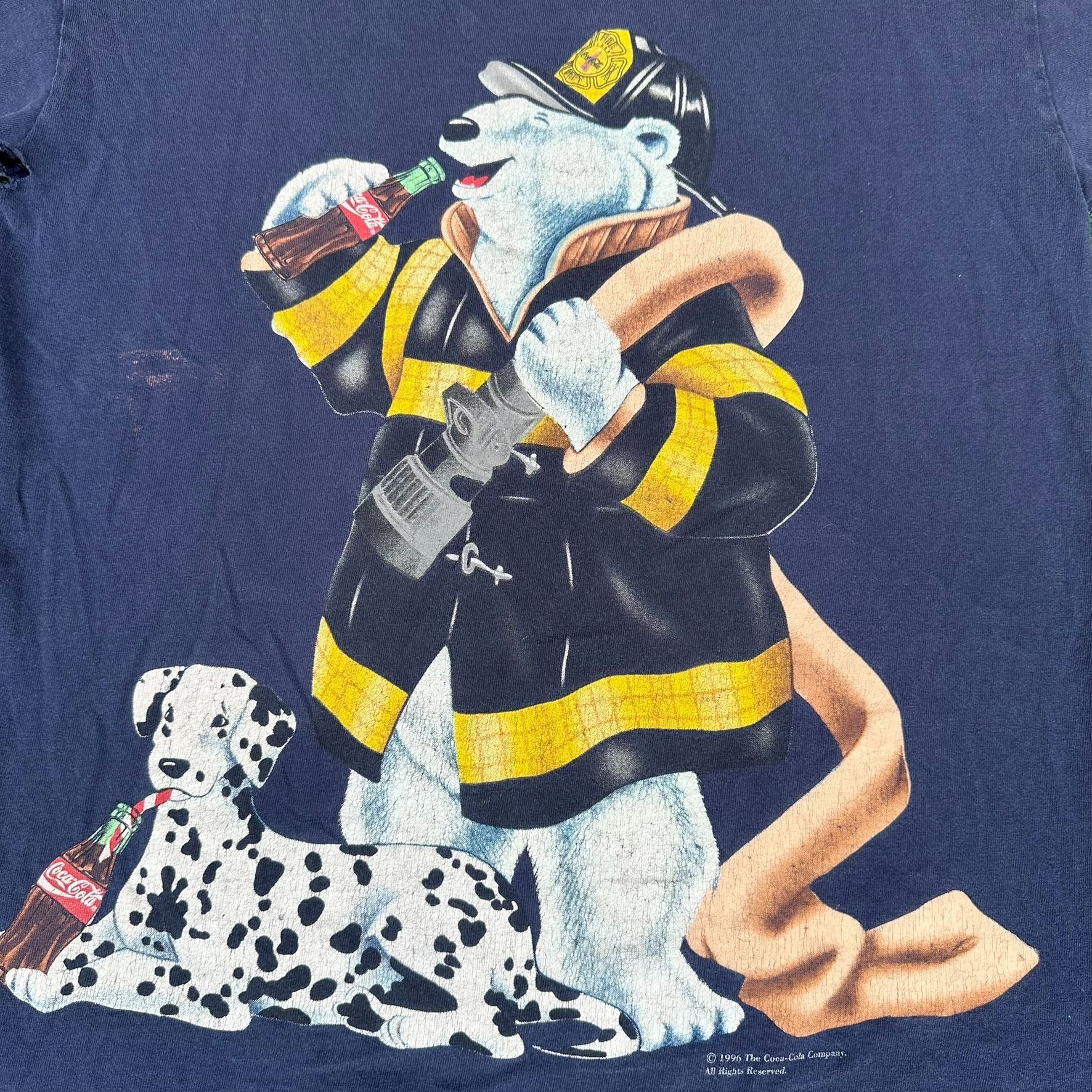 Coca Cola Vintage 90s Coca Cola Polar Bear T-Shirt Coke Navy Single St Size US M / EU 48-50 / 2 - 2 Thumbnail
