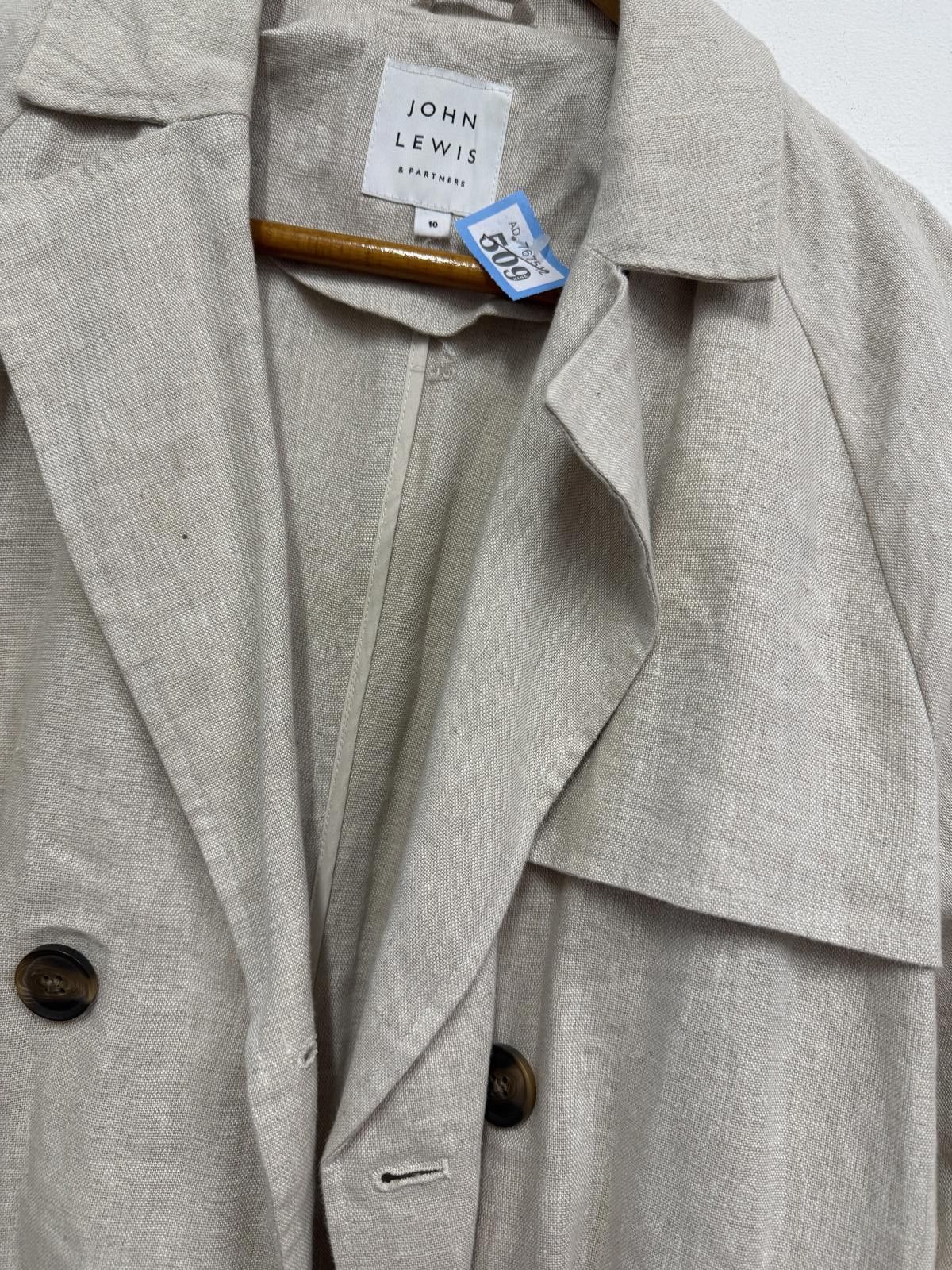 Other John Lewis & Partners Beige Linen Trench Coat Size 10 Size M / US 6-8 / IT 42-44 - 3 Thumbnail