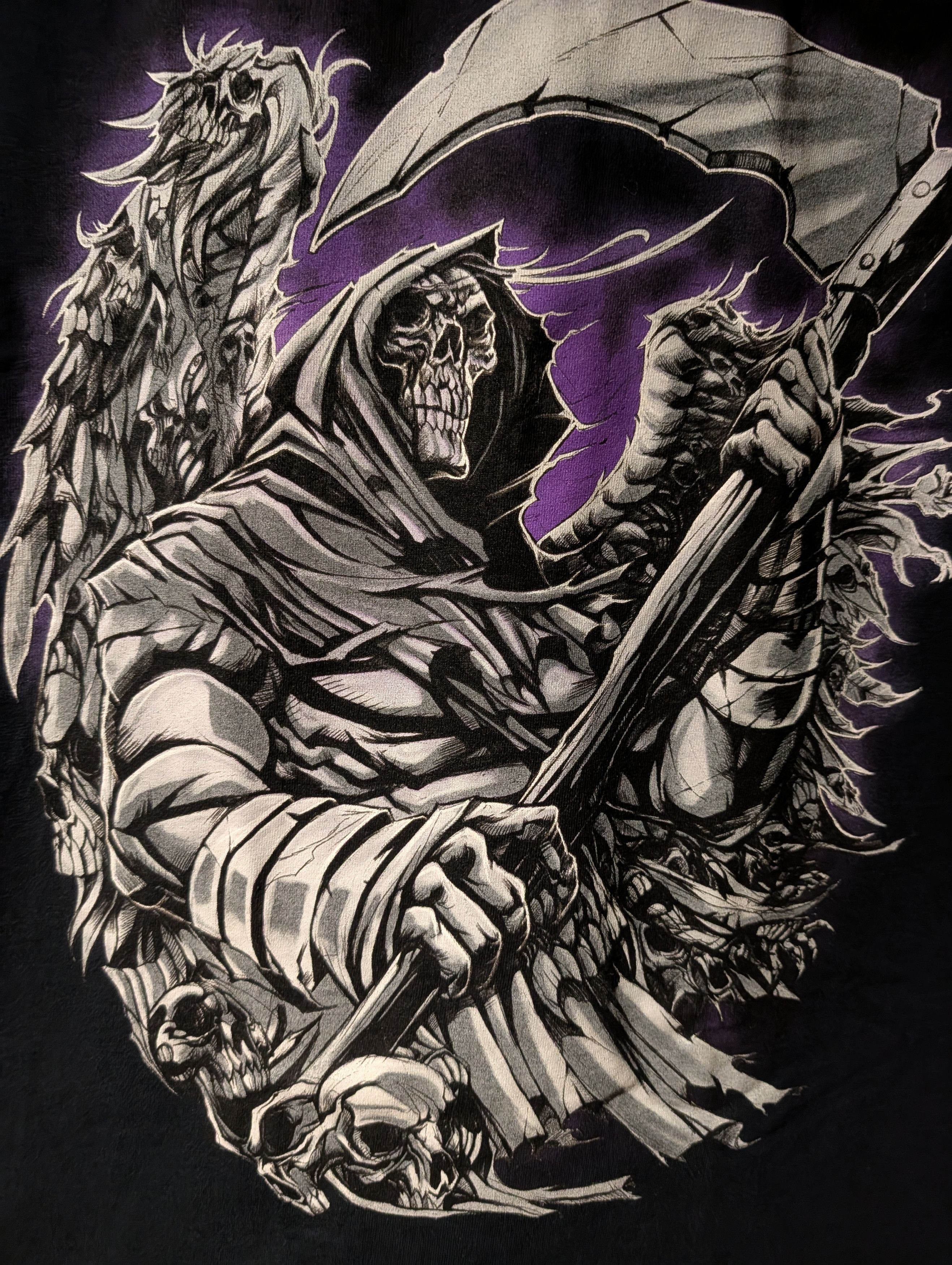 Arts & Science Vintage Grim Reaper T-Shirt Skulls Scythe Graphic Goth Size US M / EU 48-50 / 2 - 2 Thumbnail