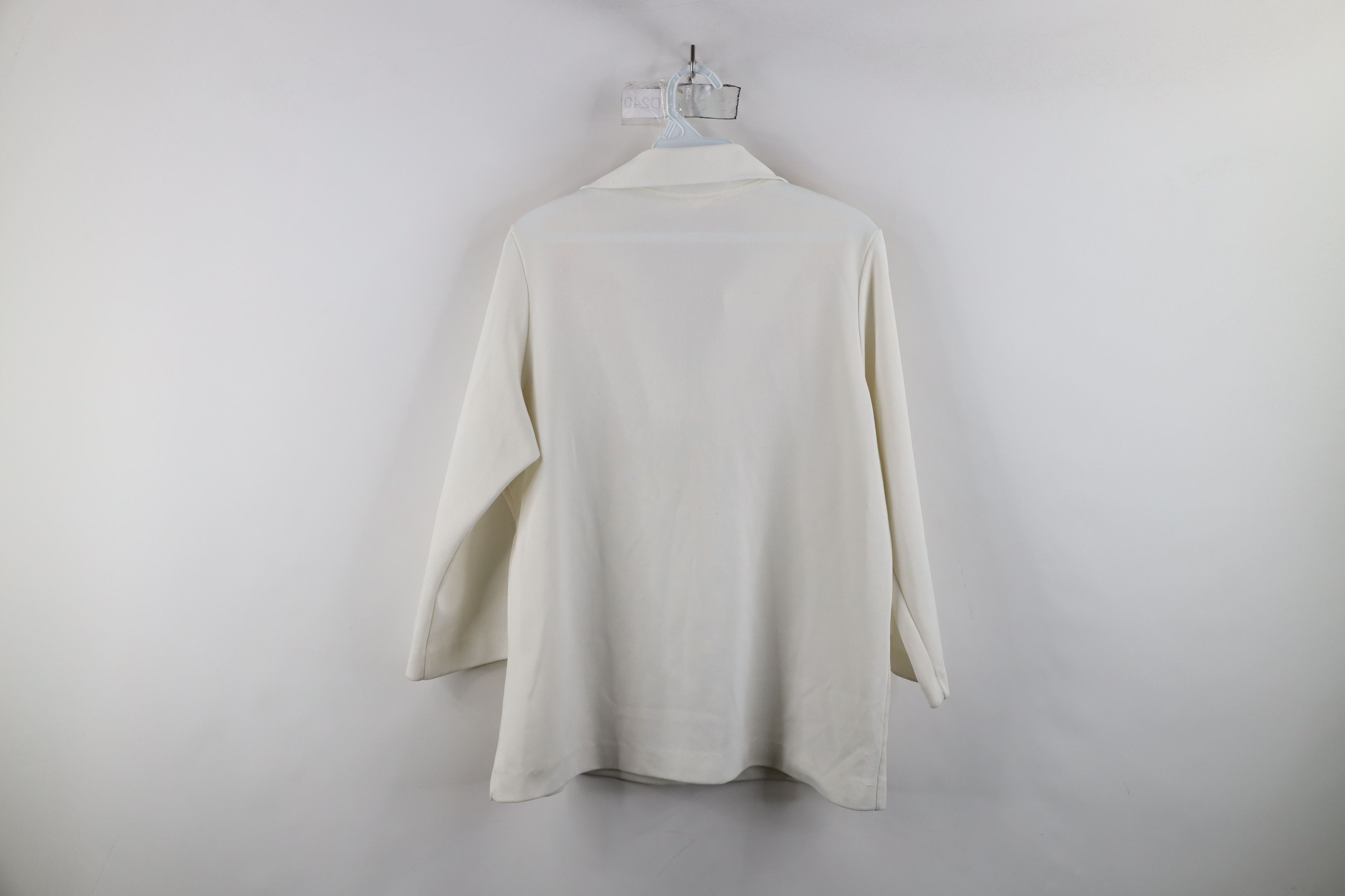 Vintage Vintage 70s Mid Century Modern MCM Knit Collared Shirt Size L / US 10 / IT 46 - 12 Thumbnail
