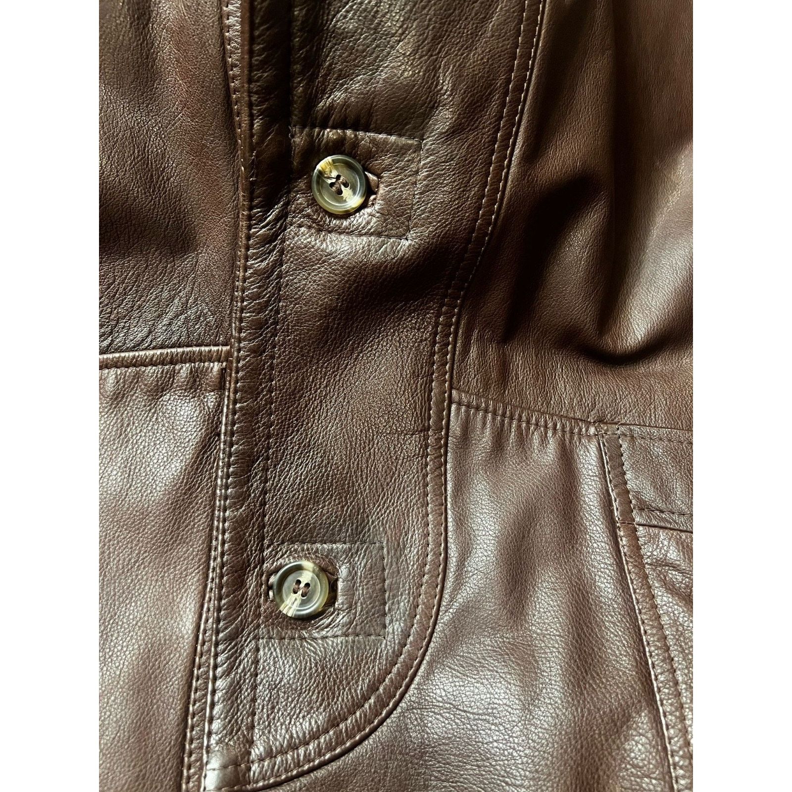 Vera Pelle Vera Pelle Brown Men Coat 100% Real Leather size 54 Size US L / EU 52-54 / 3 - 5 Thumbnail