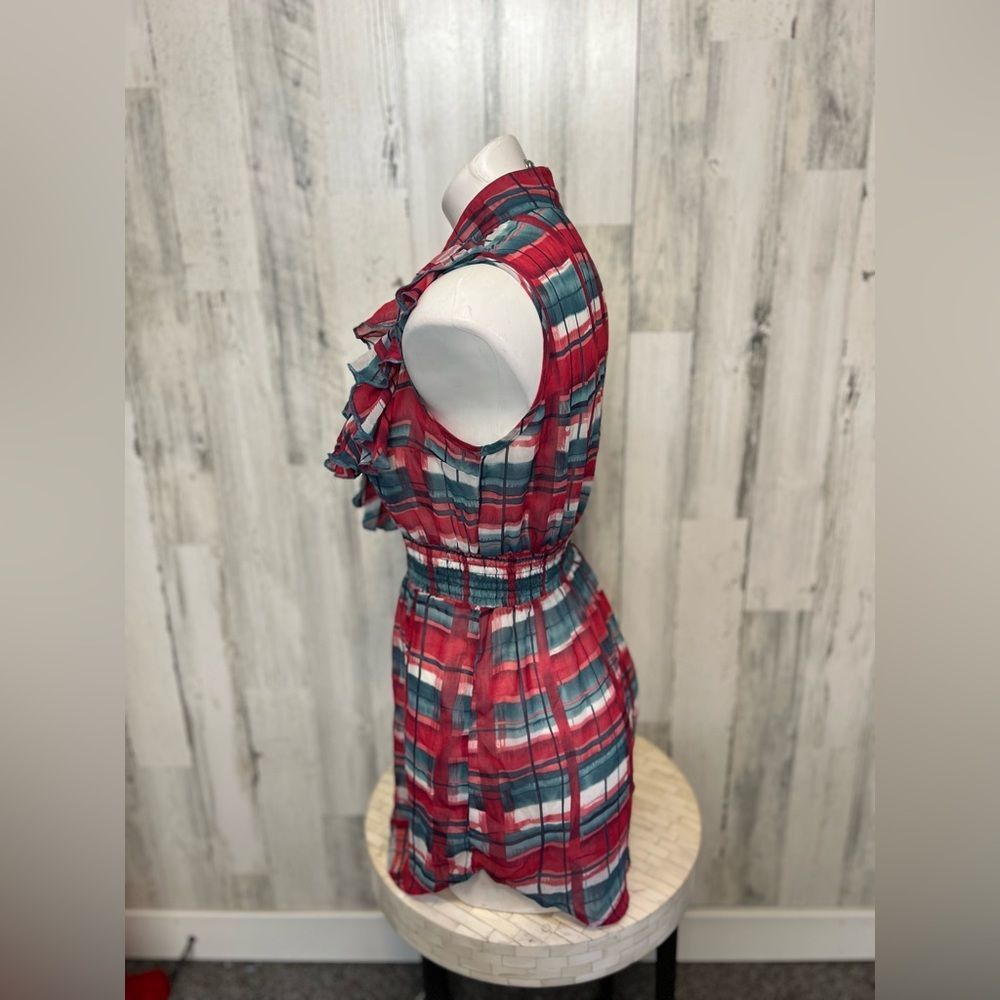 Other Arden B Red Plaid Ruffle Sleeveless Mini Dress Women’s Size Size XS / US 0-2 / IT 36-38 - 3 Thumbnail