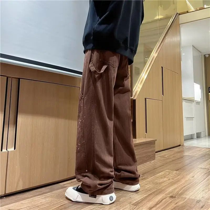 Japanese Brand Retro brown loose straight leg wide leg jeans Size US 32 / EU 48 - 2 Thumbnail