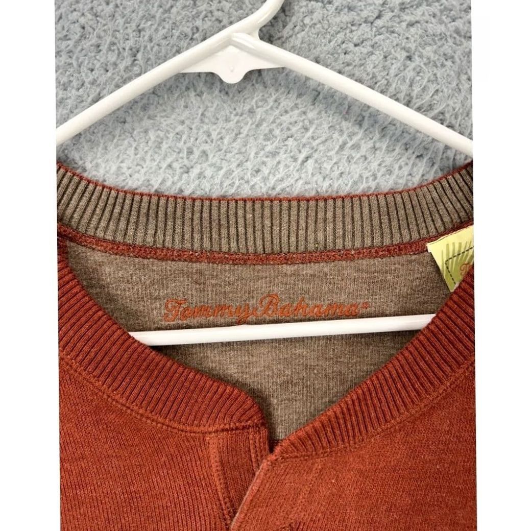 Tommy Bahama Tommy Bahama Crew Neck Sweater Mens 2XL Rusty Brown Pullover Extra Soft Knit Cotton Solid Crew Neck Adult Big & Tall Mens Size US XXL / EU 58 / 5 - 5 Thumbnail