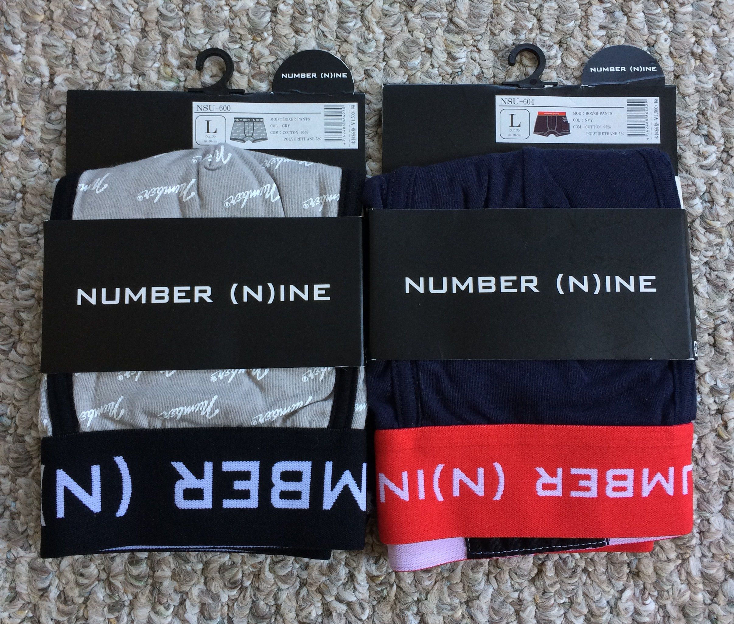 image of Number N Ine New Number (N)Ine Logo Boxer Briefs Set Of 2 in Gray/Black, Men's