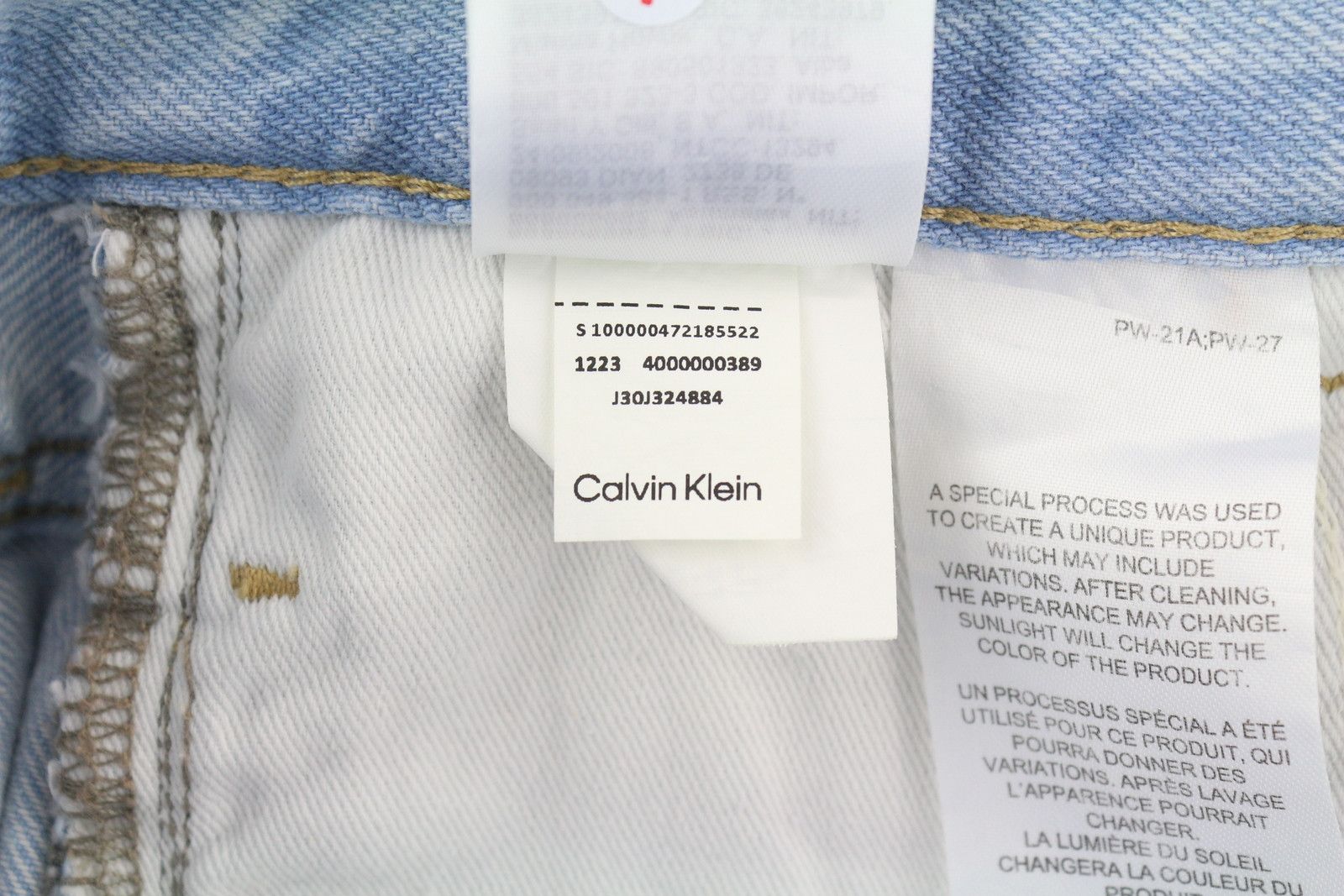Calvin Klein 90S LOOSE W32 Light Blue Washed Pleated Zip Denim 85302 Size US 32 / EU 48 - 11 Thumbnail