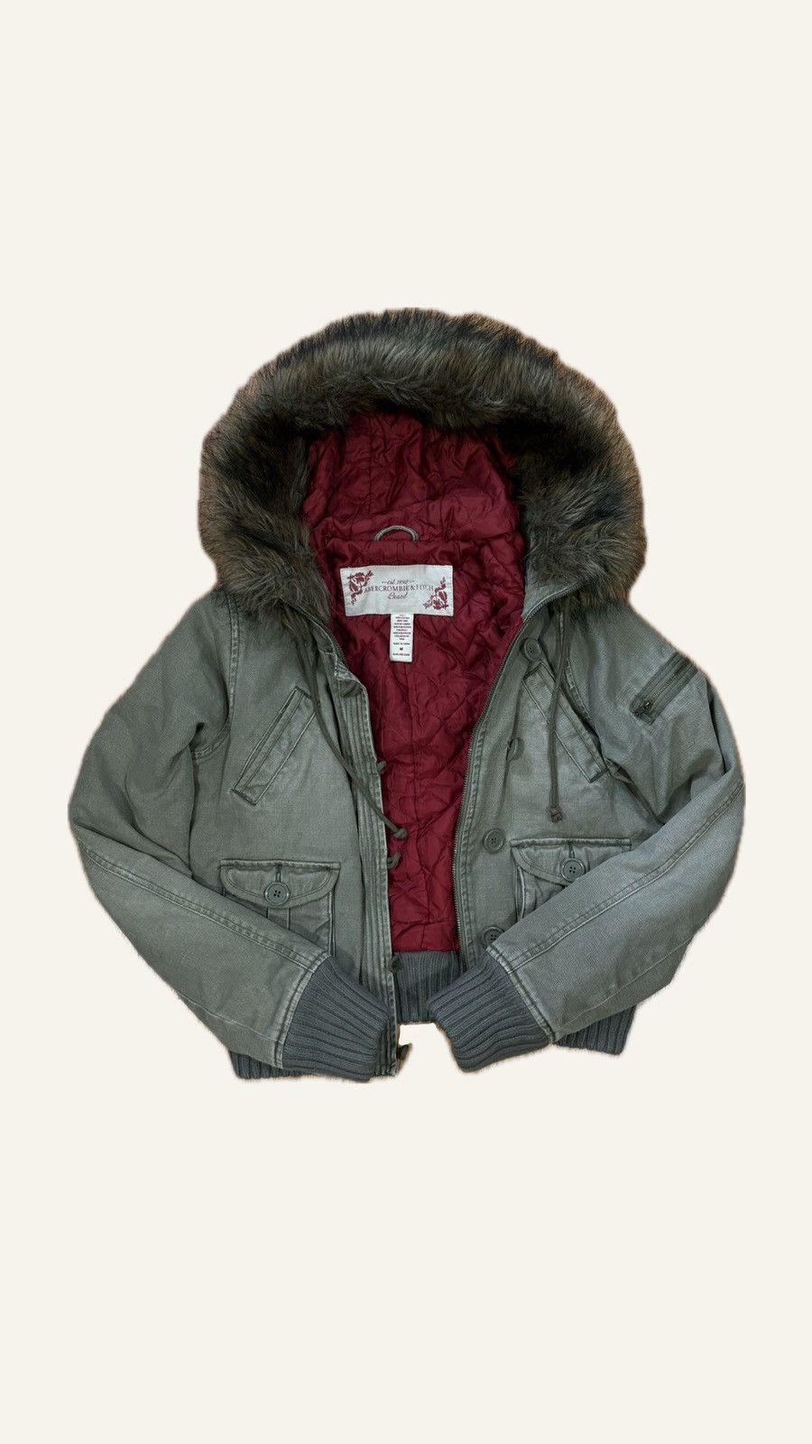 Abercrombie & Fitch y2k 2000s canvas bomber jacket Size M / US 6-8 / IT 42-44 - 1 Thumbnail