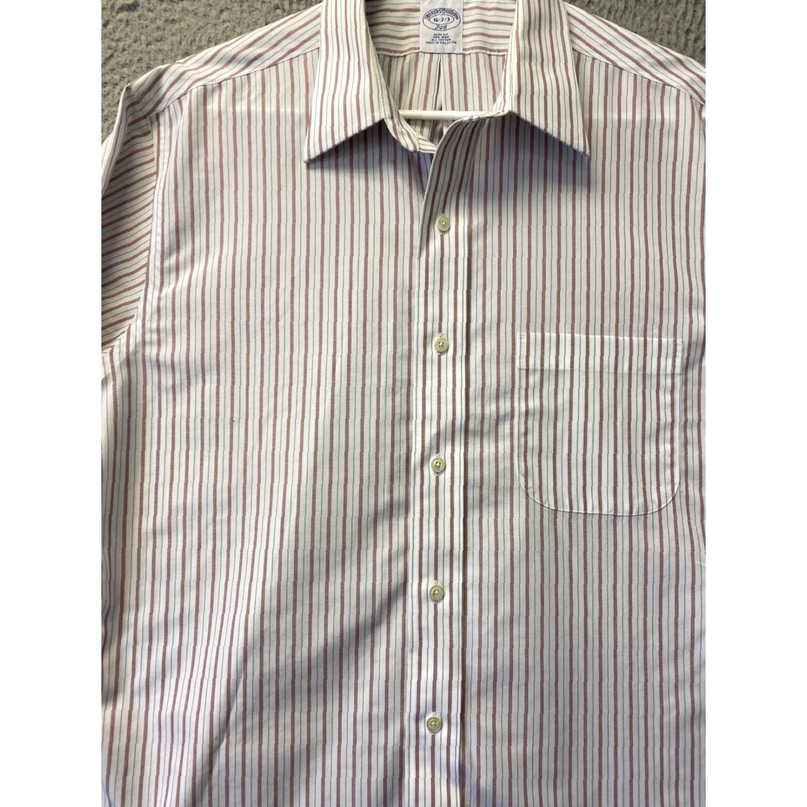 Brooks Brothers VINTAGE Brooks Brothers Shirt Mens 16 Long Sleeve Collared Button-up Classic Striped Cotton Red Bric 90s Mens Size US L / EU 52-54 / 3 - 2 Thumbnail