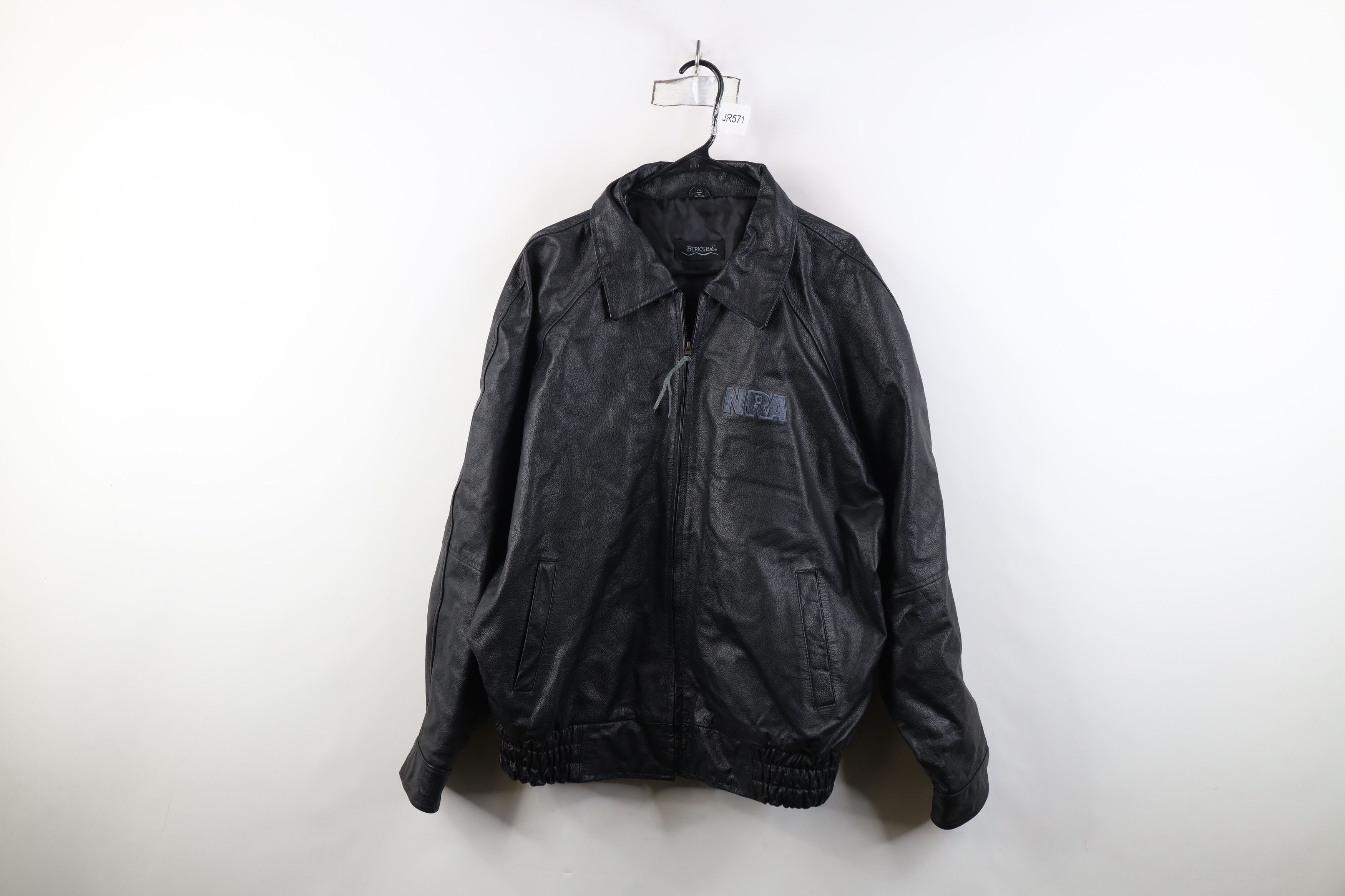 Vintage Vintage 90s Rifle Association Full Zip Leather Bomber Jacket Size US XL / EU 56 / 4 - 1 Thumbnail