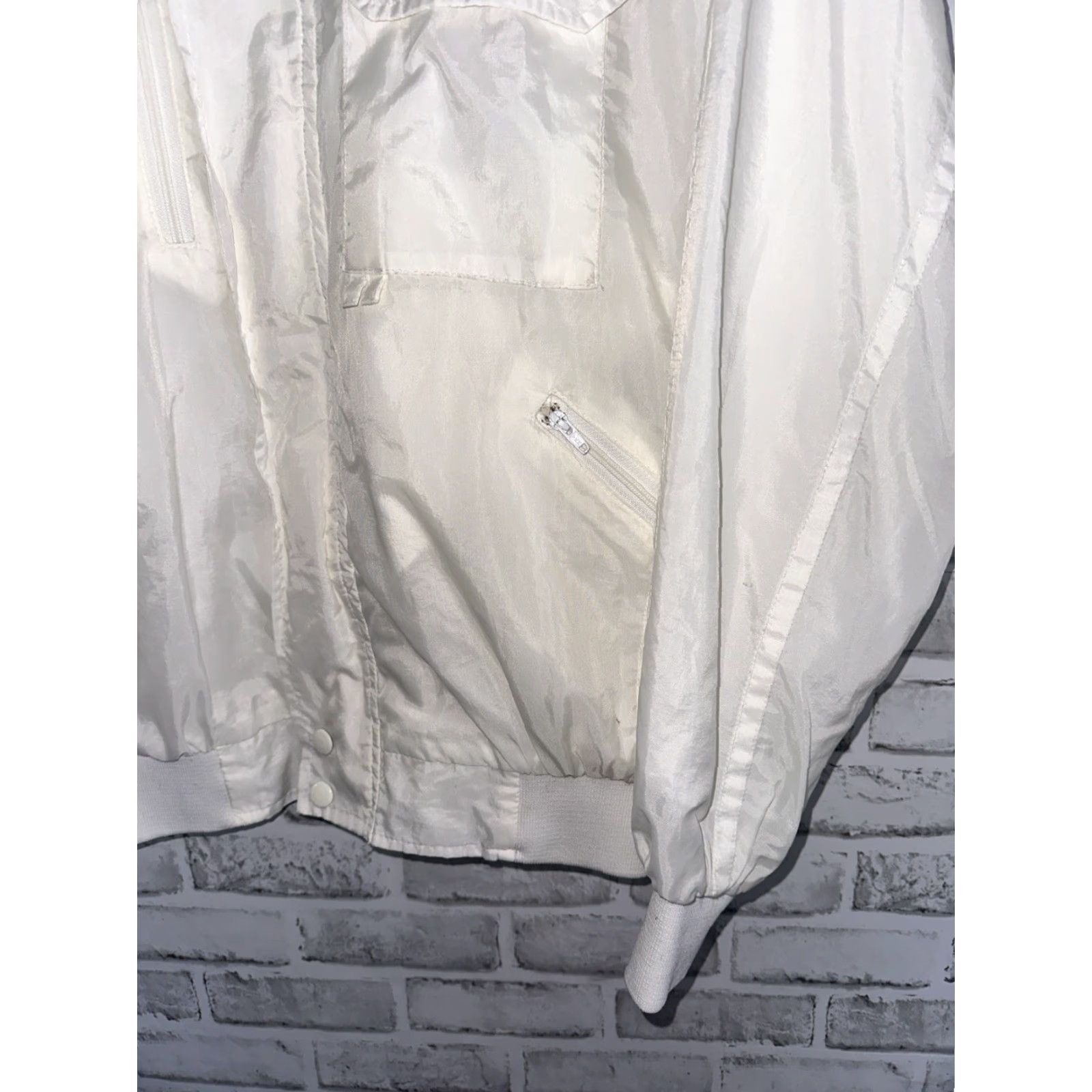 Vintage VINTAGE Legend Centex Jacket Windbreaker Mens XL White USA Bomber Style Windbreaker Jacket Size US XL / EU 56 / 4 - 4 Thumbnail