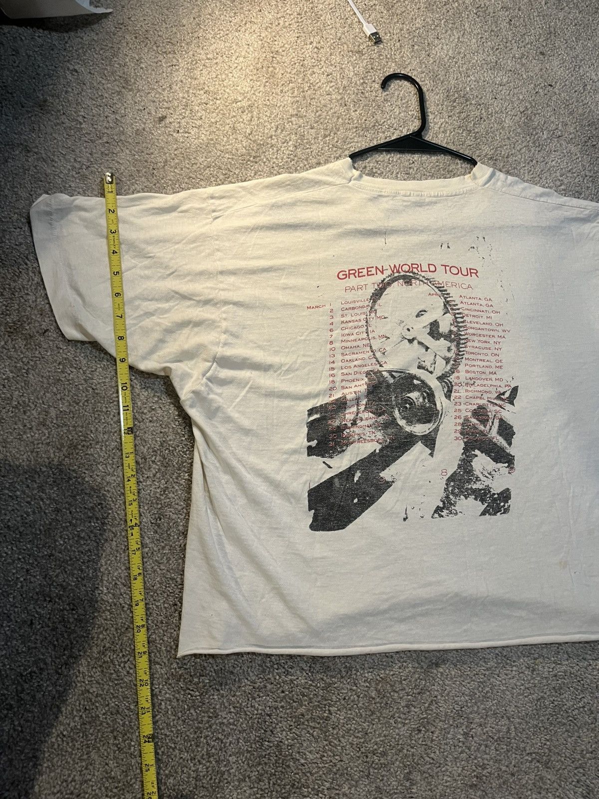 Band Tees 1989 Green World Tour R.E.M. Size US L / EU 52-54 / 3 - 5 Thumbnail