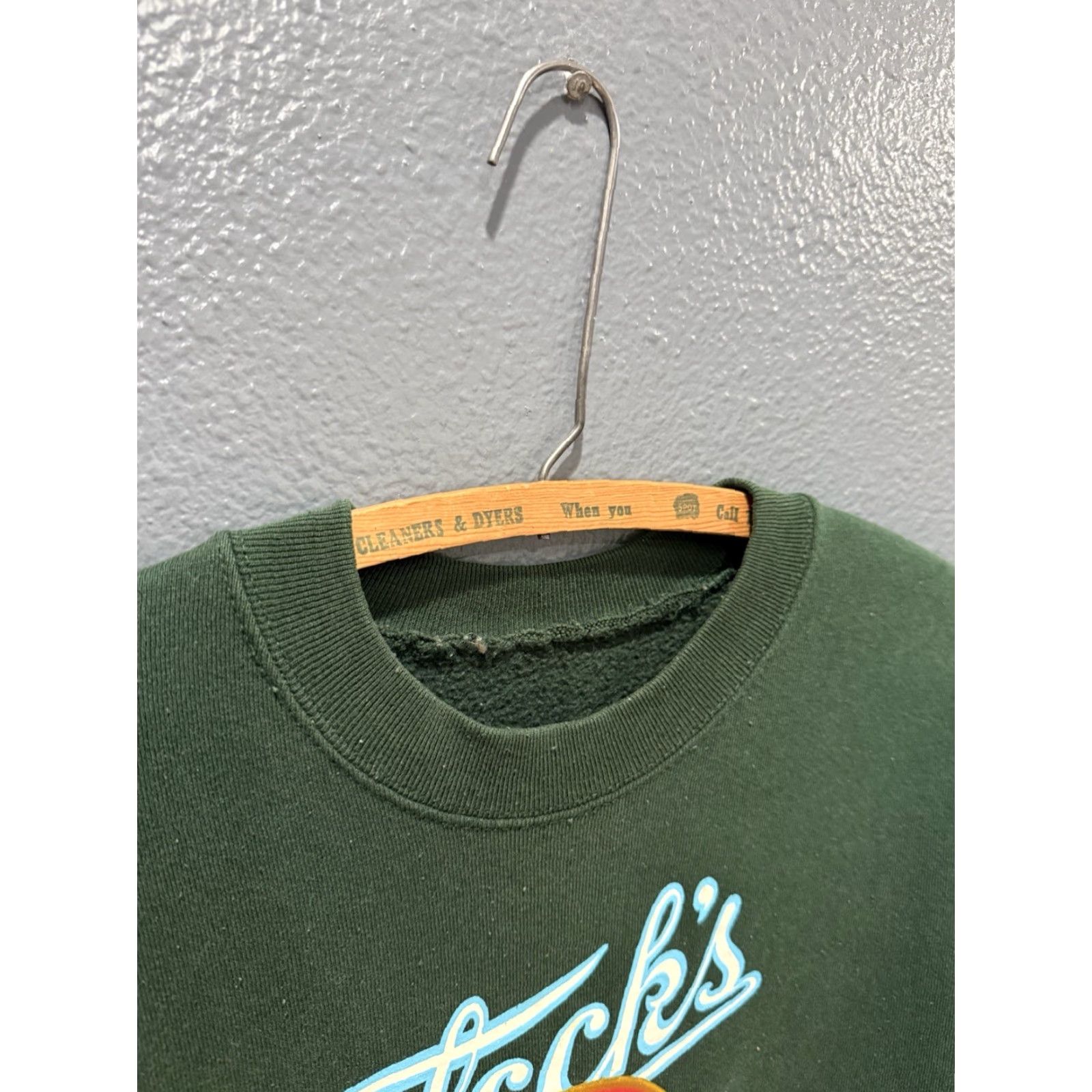 Vintage VINTAGE Flecks Beer Sweatshirt Green 90s Mens M Cotton Pullover Sweatshirt Mid USA Size US M / EU 48-50 / 2 - 2 Thumbnail