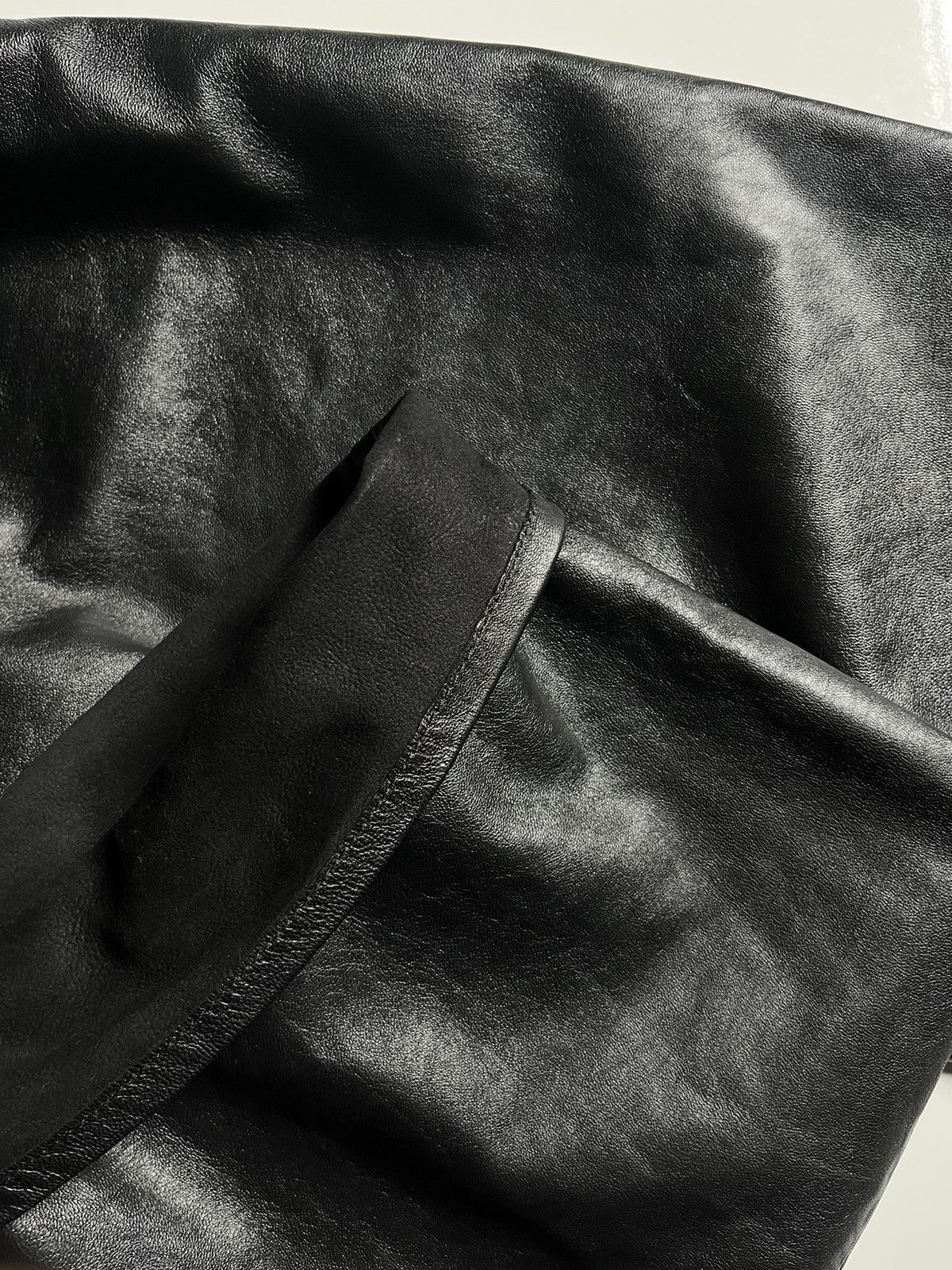 Celine Celine Jumbo Wide Leg Leather Pants by Hedi Slimane Size 28" / US 6 / IT 42 - 11 Thumbnail