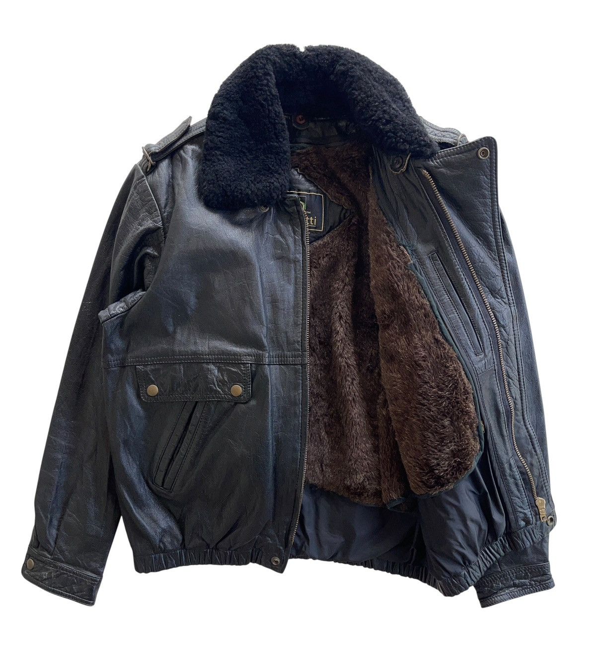 Vintage Bugatti G-1 Blouson Cowhide Leather Boa Collar Jacket Size US L / EU 52-54 / 3 - 2 Thumbnail