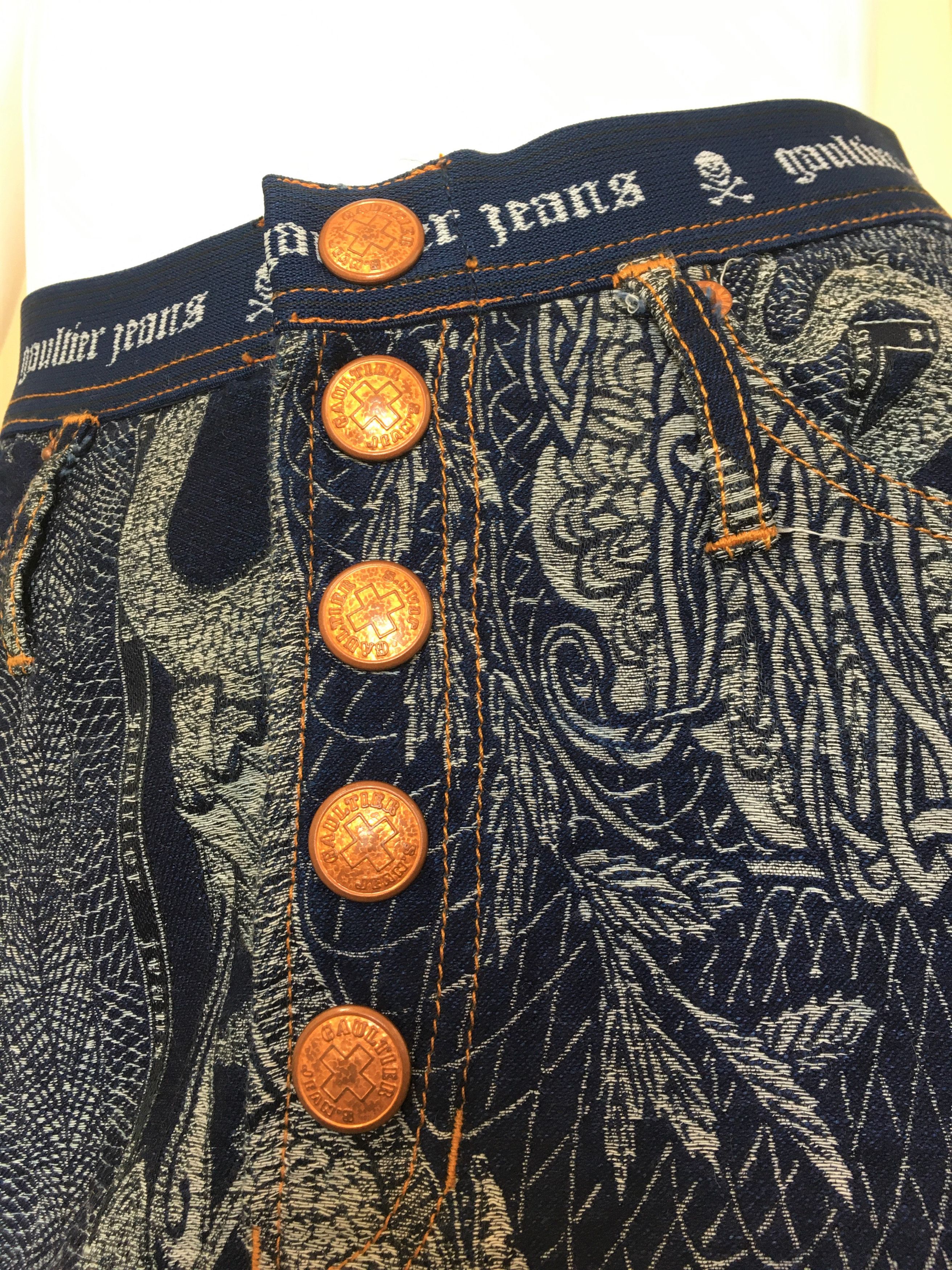 Jean Paul Gaultier Jean Paul Gaultier Dragon Pegasus Bull Baroque Mini Skirt Size 26" / US 2 / IT 38 - 6 Thumbnail