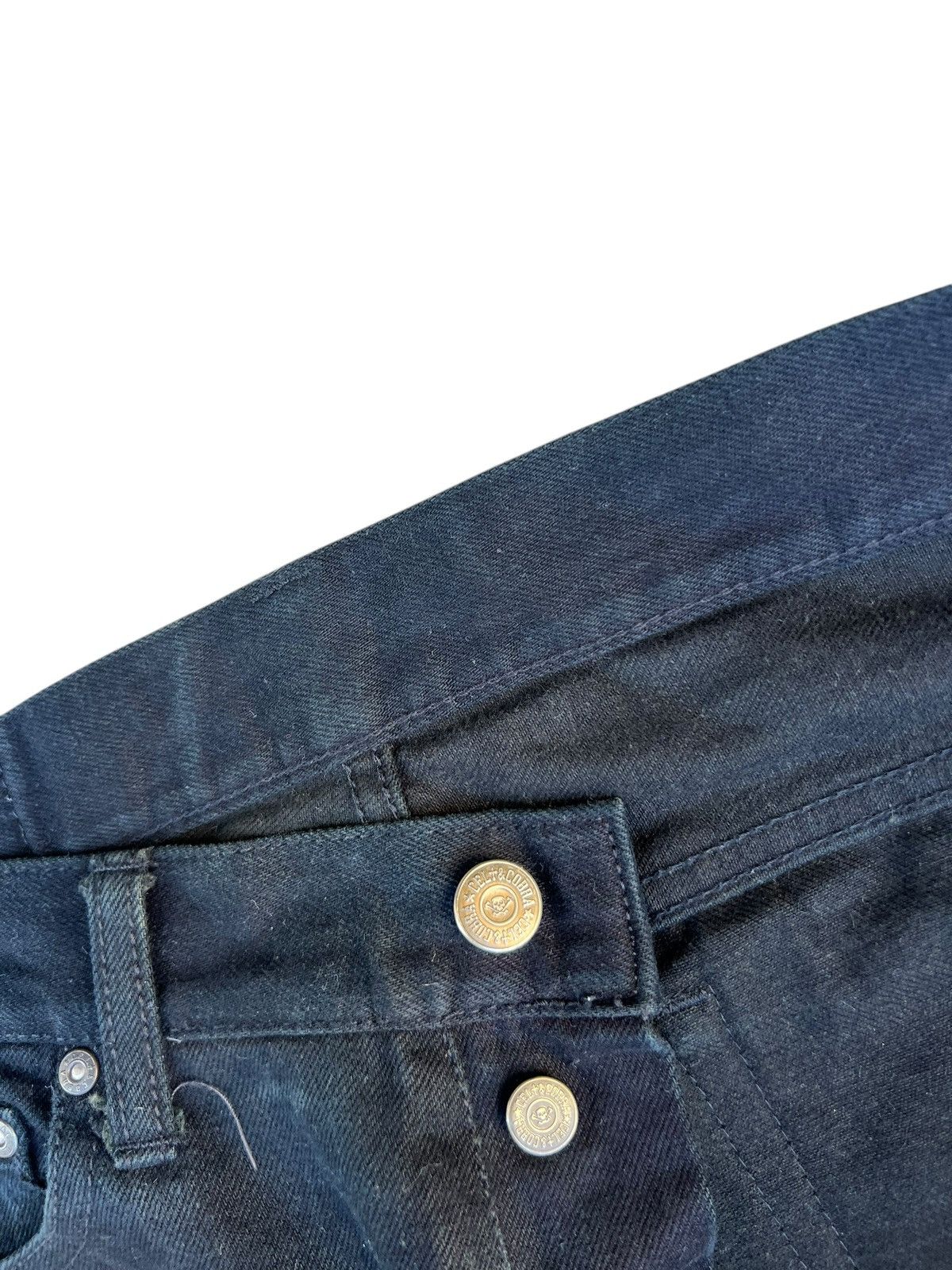 Vintage Vintage Celt & Cobra Japan Fade Black Denim Flare Jeans Size US 30 / EU 46 - 7 Thumbnail