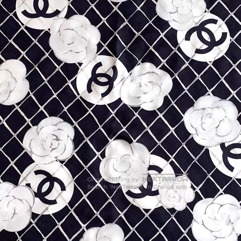 Chanel Chanel Black diamond checkered camellia printed mulberry s Size ONE SIZE - 3 Thumbnail