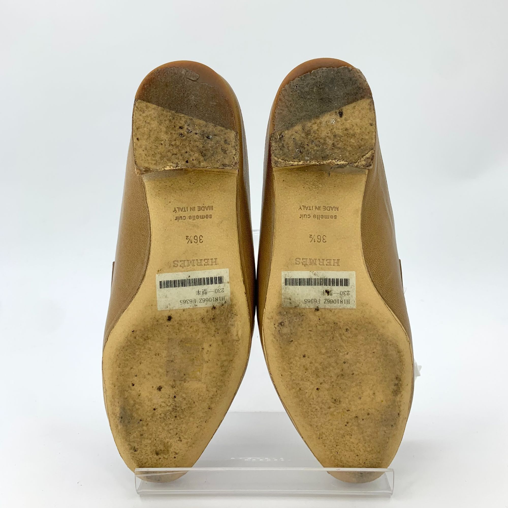 Hermes Hermes Tan Leather Fringe Slip-On Loafers With Silver Hardwa Size US 6.5 / IT 36.5 - 5 Thumbnail