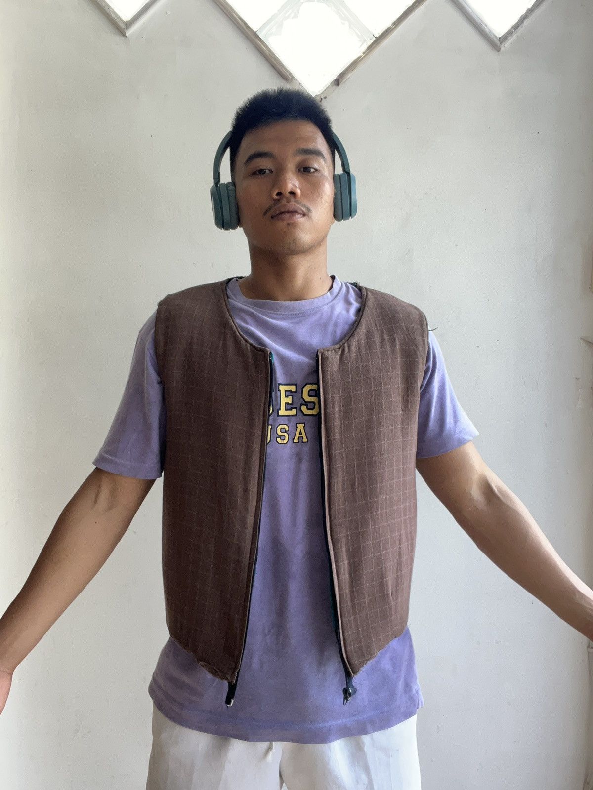 If Six Was Nine 80’s VINTAGE “GRANDMA” KNIT REVERSIBLE VEST Size US L / EU 52-54 / 3 - 7 Thumbnail