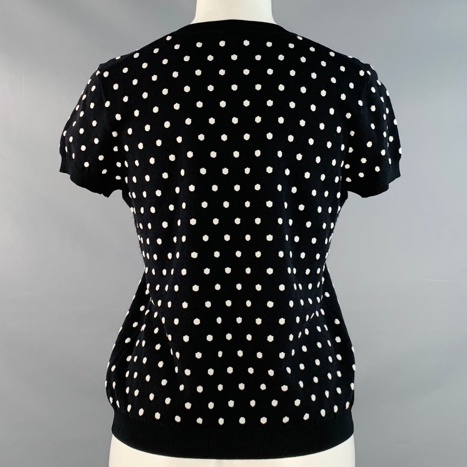 Escada M Black White Viscose Blend Polka Dot 2 Piece Cardigan Set Size M / US 6-8 / IT 42-44 - 5 Thumbnail