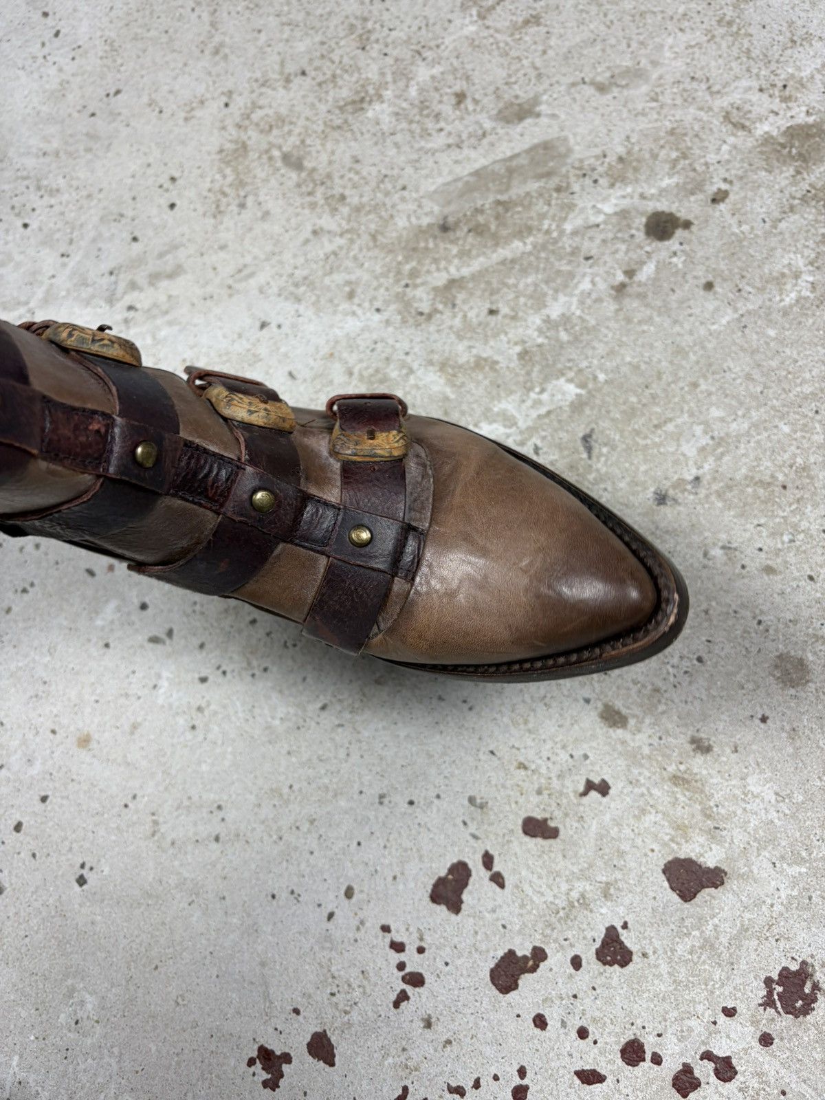 FREEBIRD Freebird by Steven Tate Stone Ankle Boots Buckle Leather Size US 7 / IT 37 - 12 Thumbnail