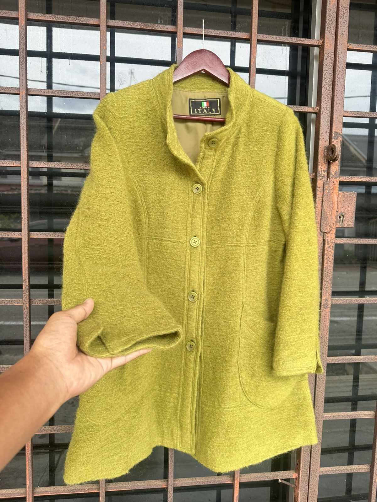 Vintage Wool Long Jacket Italian Fabric Size M / US 6-8 / IT 42-44 - 8 Thumbnail