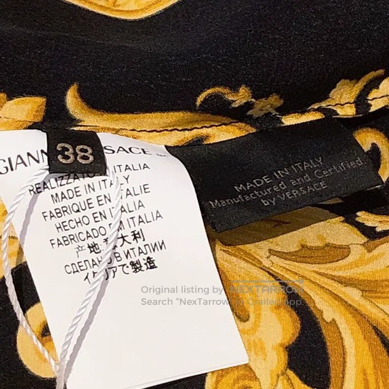 Versace Black gold baroque silk shirt