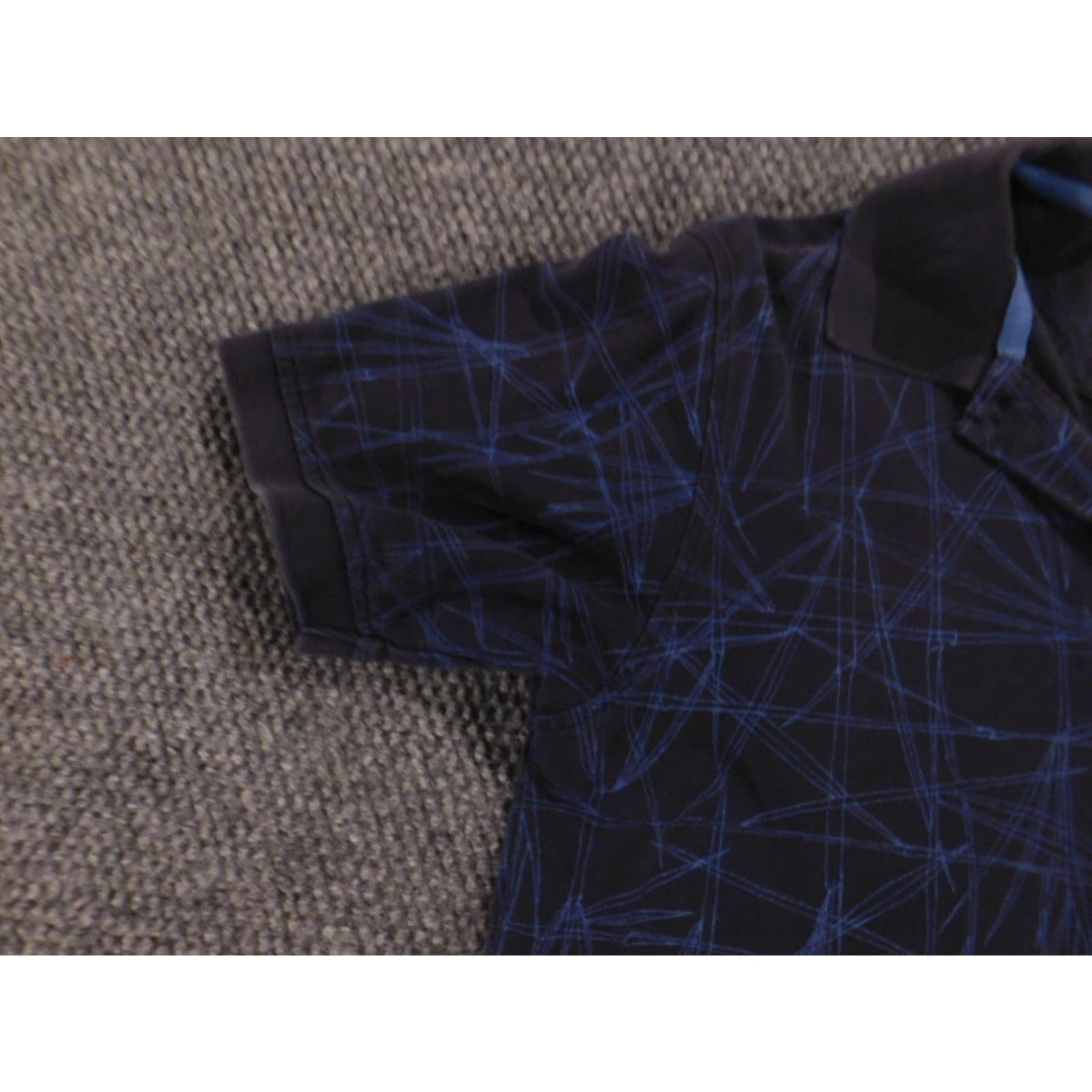 Izod IZOD Polo Shirt Medium Blue Graphic Floral Classic Button Collar Cotton Knit Golf Shirt Mens M Size US M / EU 48-50 / 2 - 4 Thumbnail