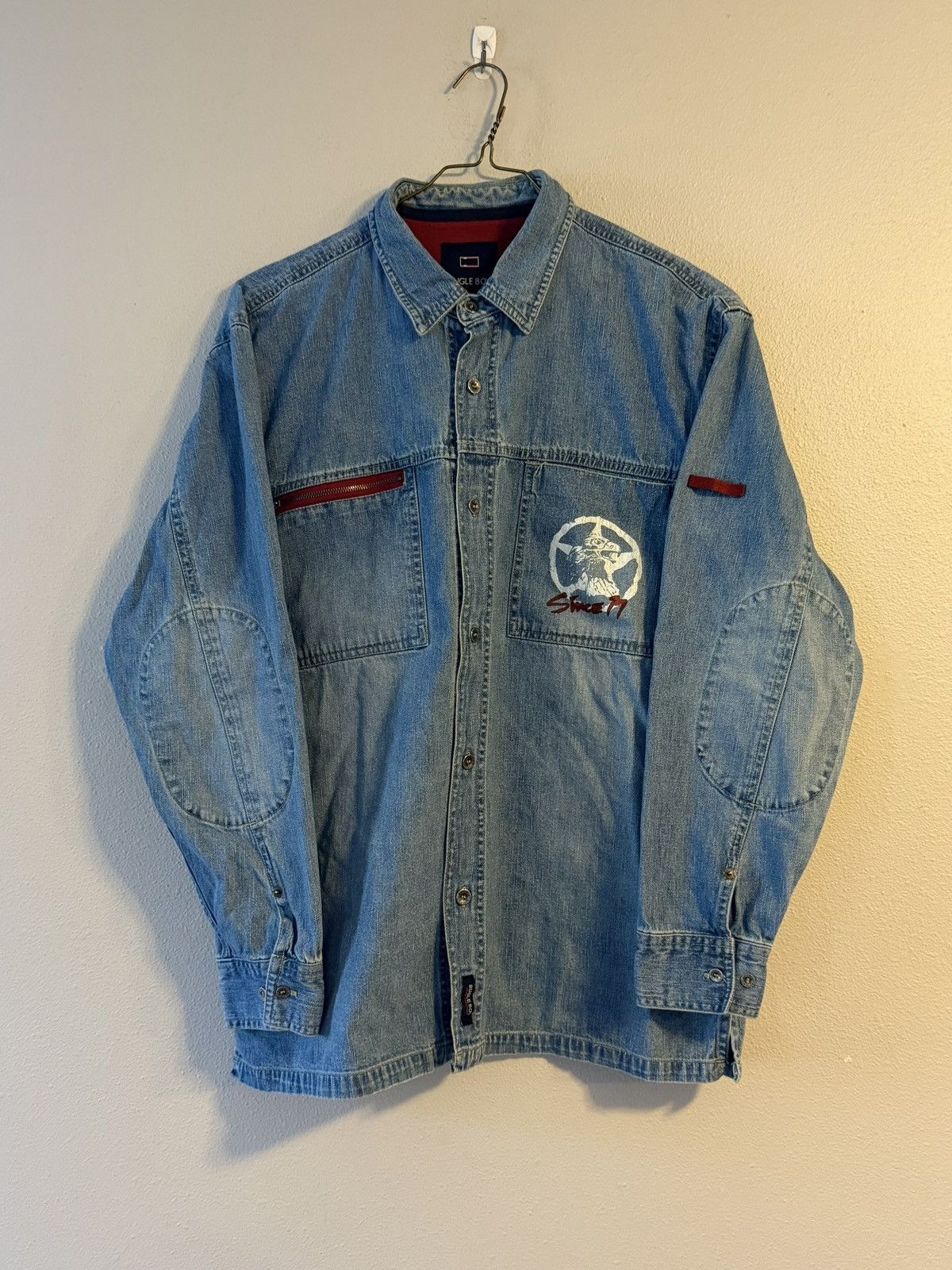 Bugle Boy vintage 90s y2k bugle boy denim shirt with eagle graphic Size US M / EU 48-50 / 2 - 1 Thumbnail