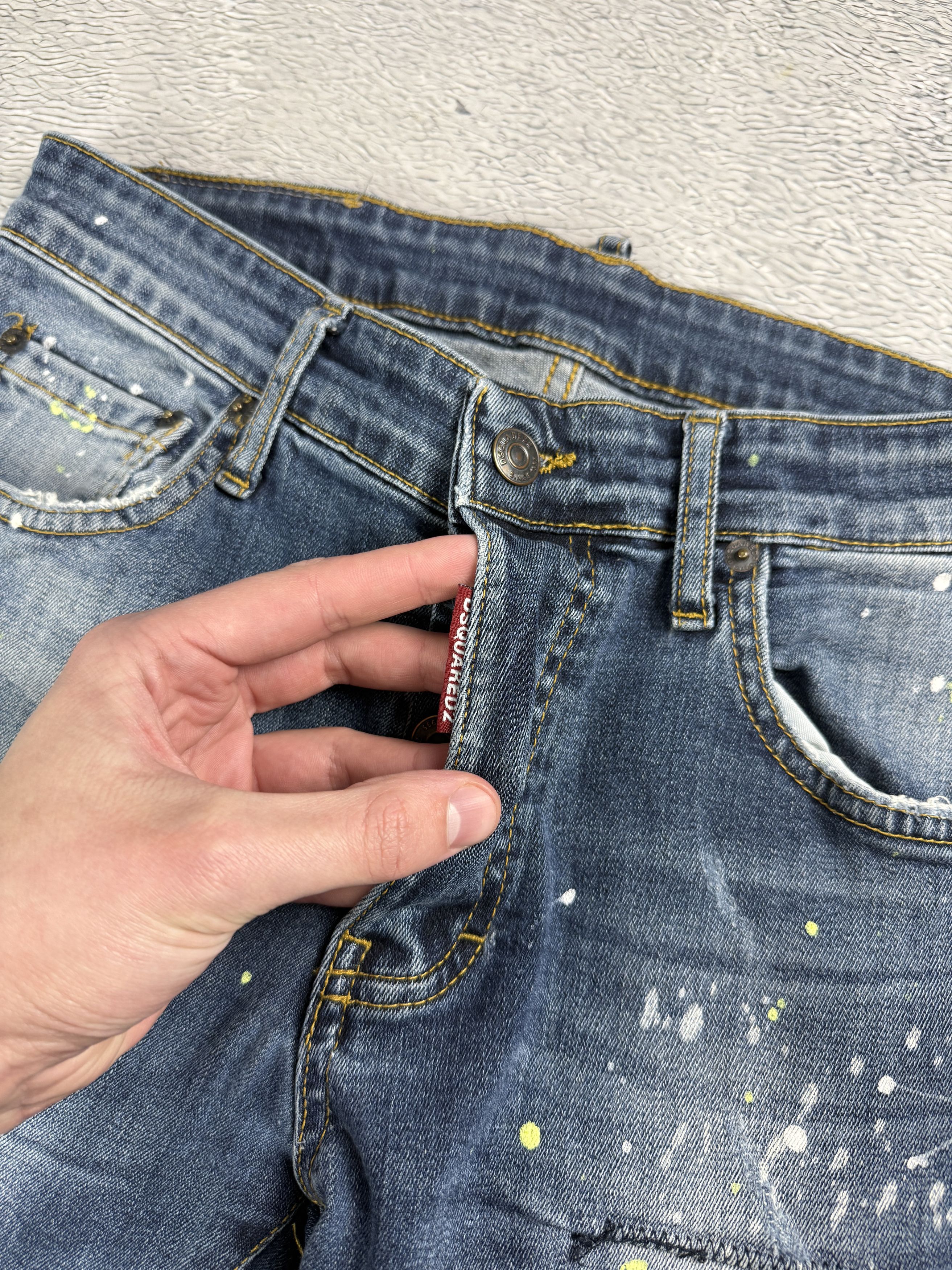 Dsquared2 Dsquared2 Slim Jeans Men's Blue Ripped Distressed Painted Size US 28 / EU 44 - 12 Thumbnail