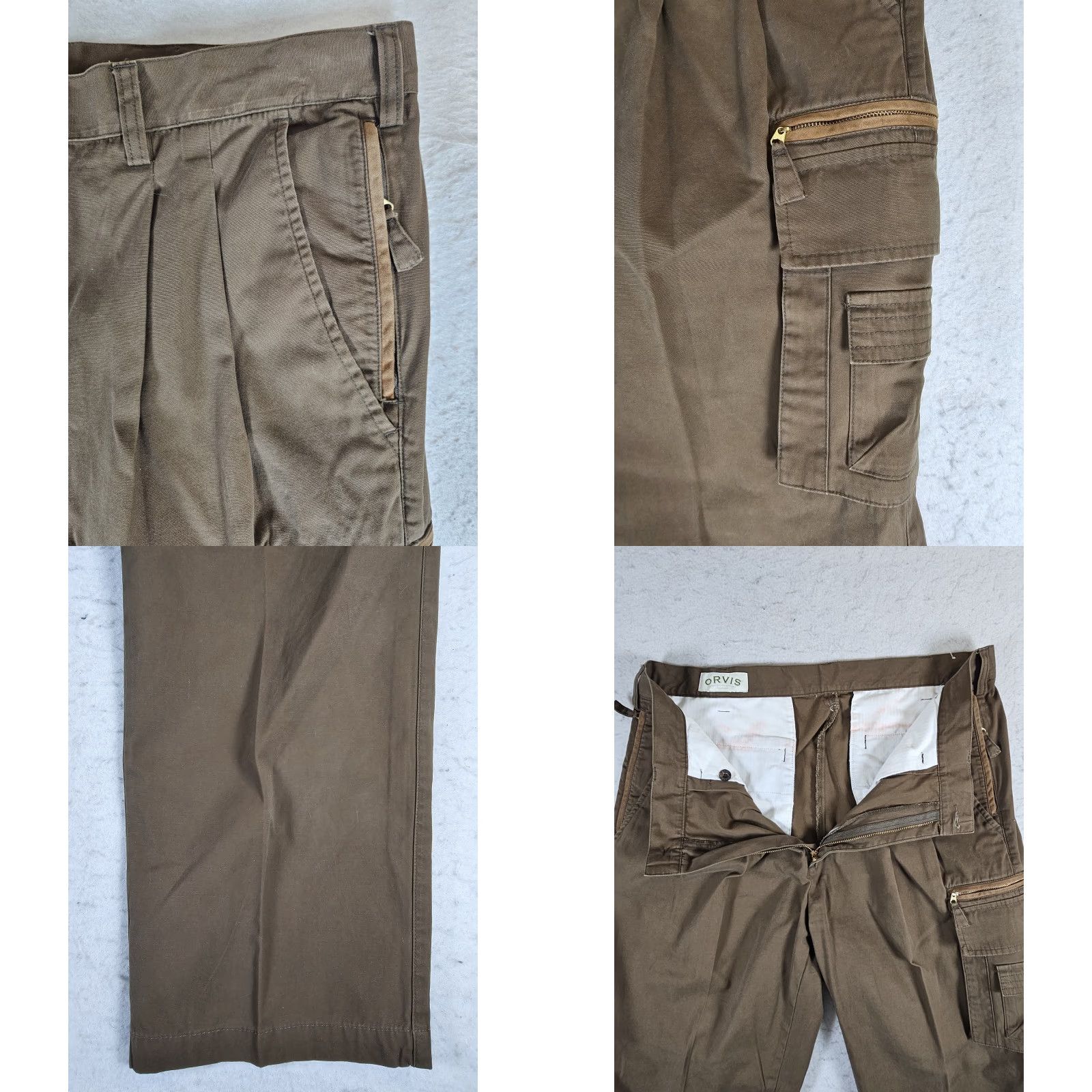 Orvis VINTAGE Orvis Pants Outdoors Cargo Pockets 100% Cotton Men's 38x30 Brown Size US 38 / EU 54 - 8 Thumbnail