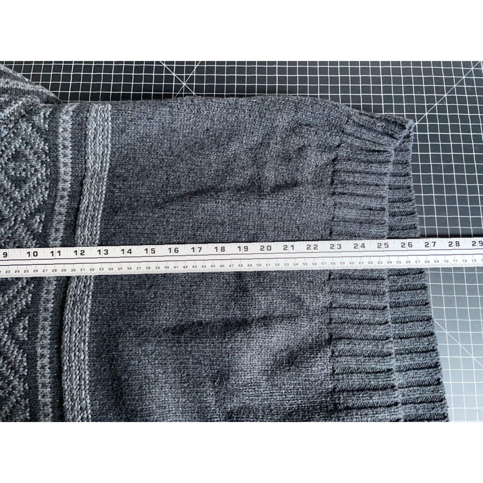 Eddie Bauer VINTAGE Eddie Bauer 1/4-Zip Sweater Mens XL Dark Gray Geometric Wool Blend Knit Size US XL / EU 56 / 4 - 6 Thumbnail