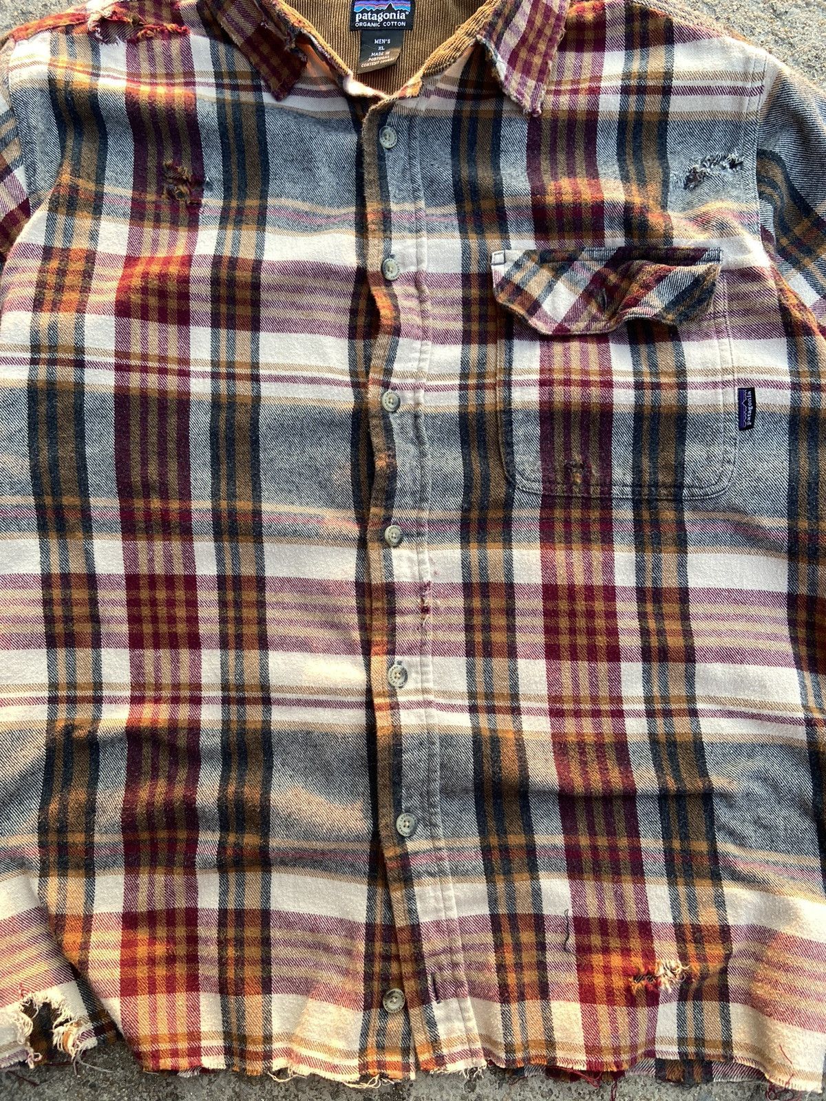 Vintage Distressed flannel shirt shadow plaid boxy fit Size US L / EU 52-54 / 3 - 13 Thumbnail