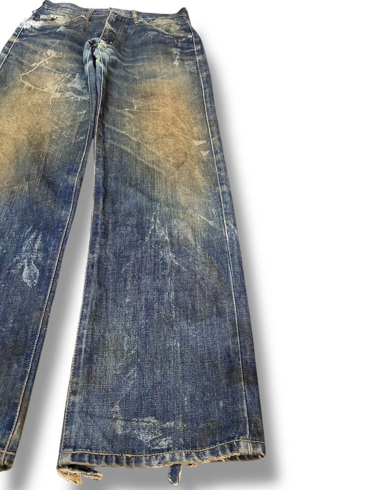 Edwin × POST ARCHIVE FACTION (PAF) Vintage Edwin 503 Regular Mudwash Distressed Denim Size US 29 - 4 Thumbnail