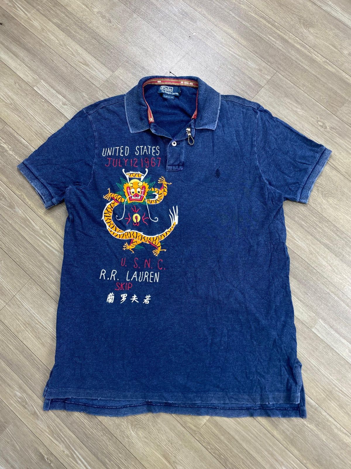 Polo Ralph Lauren Rare 2011 Polo Ralph Lauren U.S.N.C Dragon Embroidered Polo Size US L / EU 52-54 / 3 - 3 Thumbnail