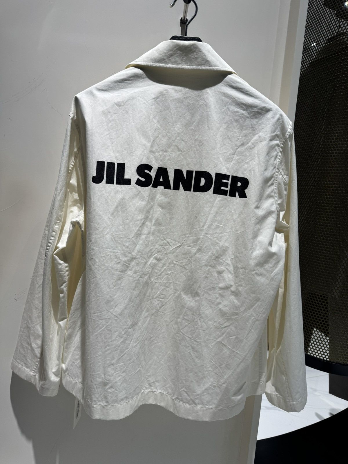 Jil Sander NWT Back Logo Coach Jacket - WHITE, 48 Size US M / EU 48-50 / 2 - 2 Thumbnail