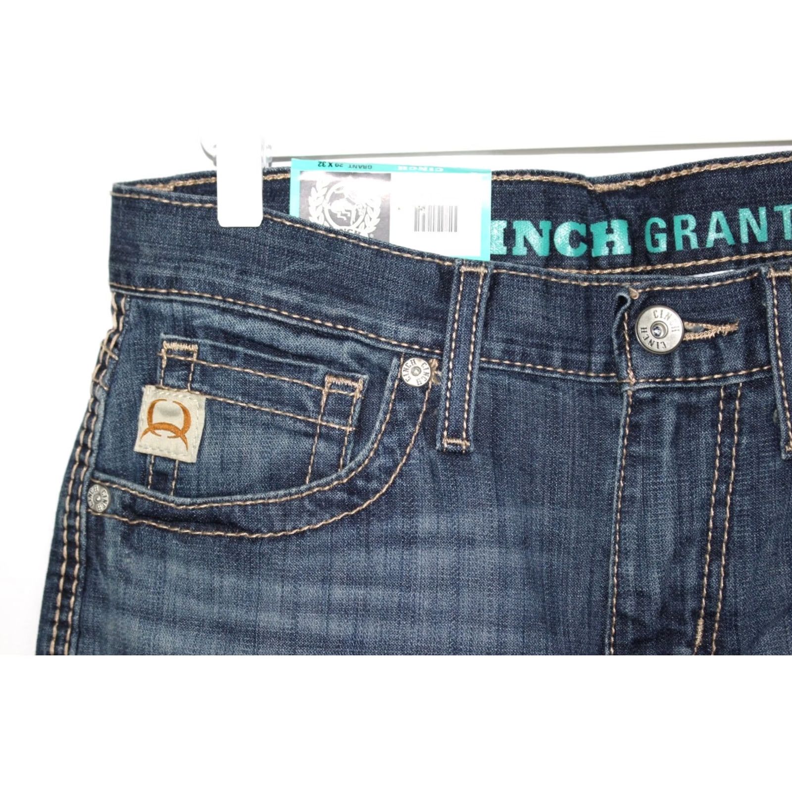 Vintage Cinch Jeans Men's Arenaflex Grant Mid Rise Relaxed Boot Cut 29 x 32 Blue Stretch Size US 29 - 5 Thumbnail