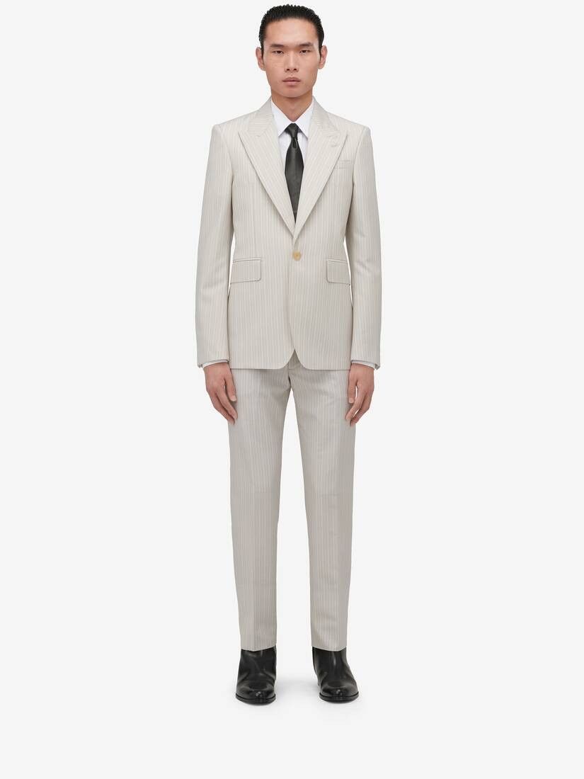 Alexander McQueen o1w1db10725 Neat Shoulder Single-Breasted Jacket in Ice Grey Size US L / EU 52-54 / 3 - 2 Thumbnail