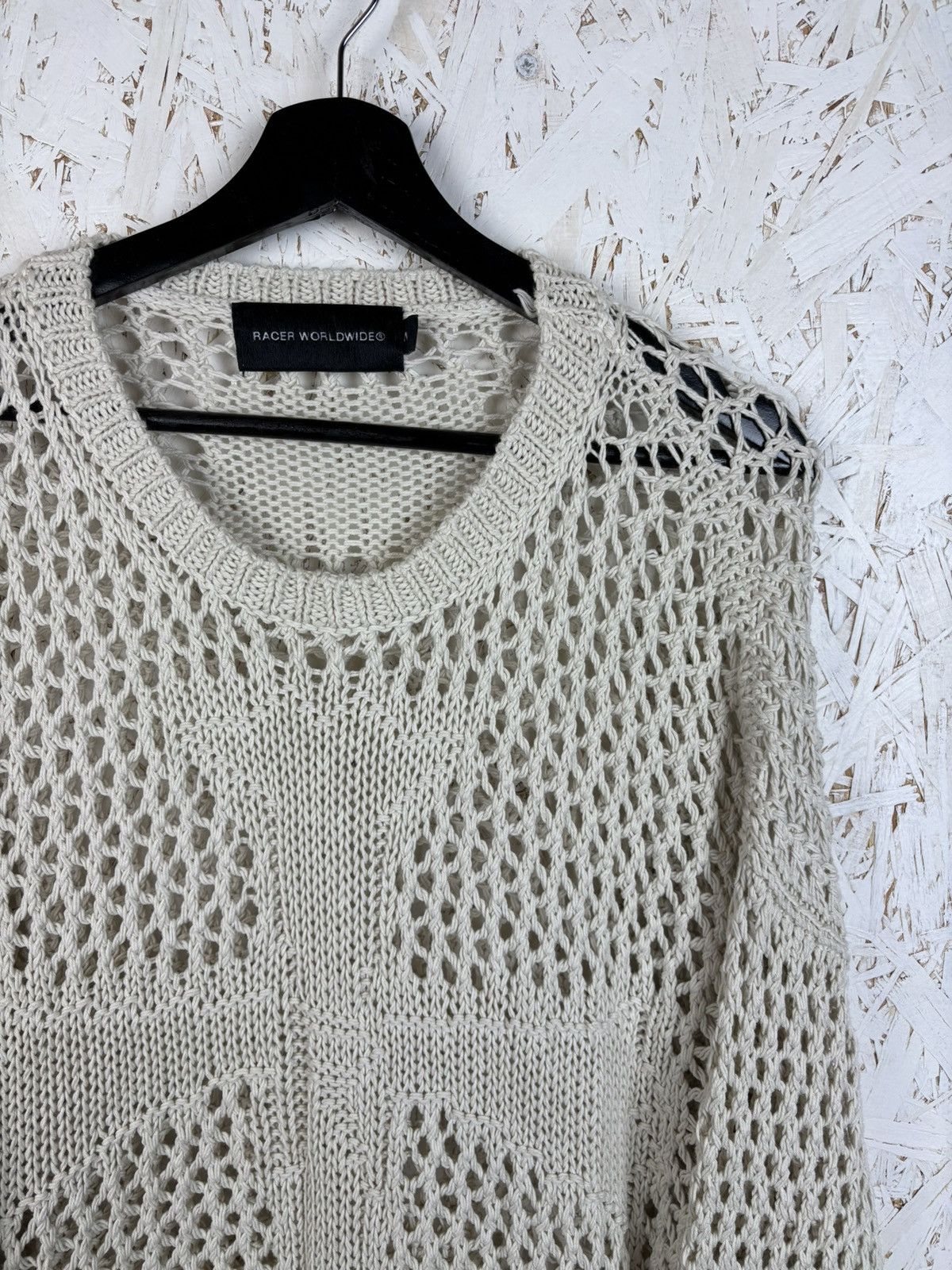 Racer Worldwide Racer Worldwide Cross Knit Crewneck Sweater Beige Size M Size US M / EU 48-50 / 2 - 2 Thumbnail